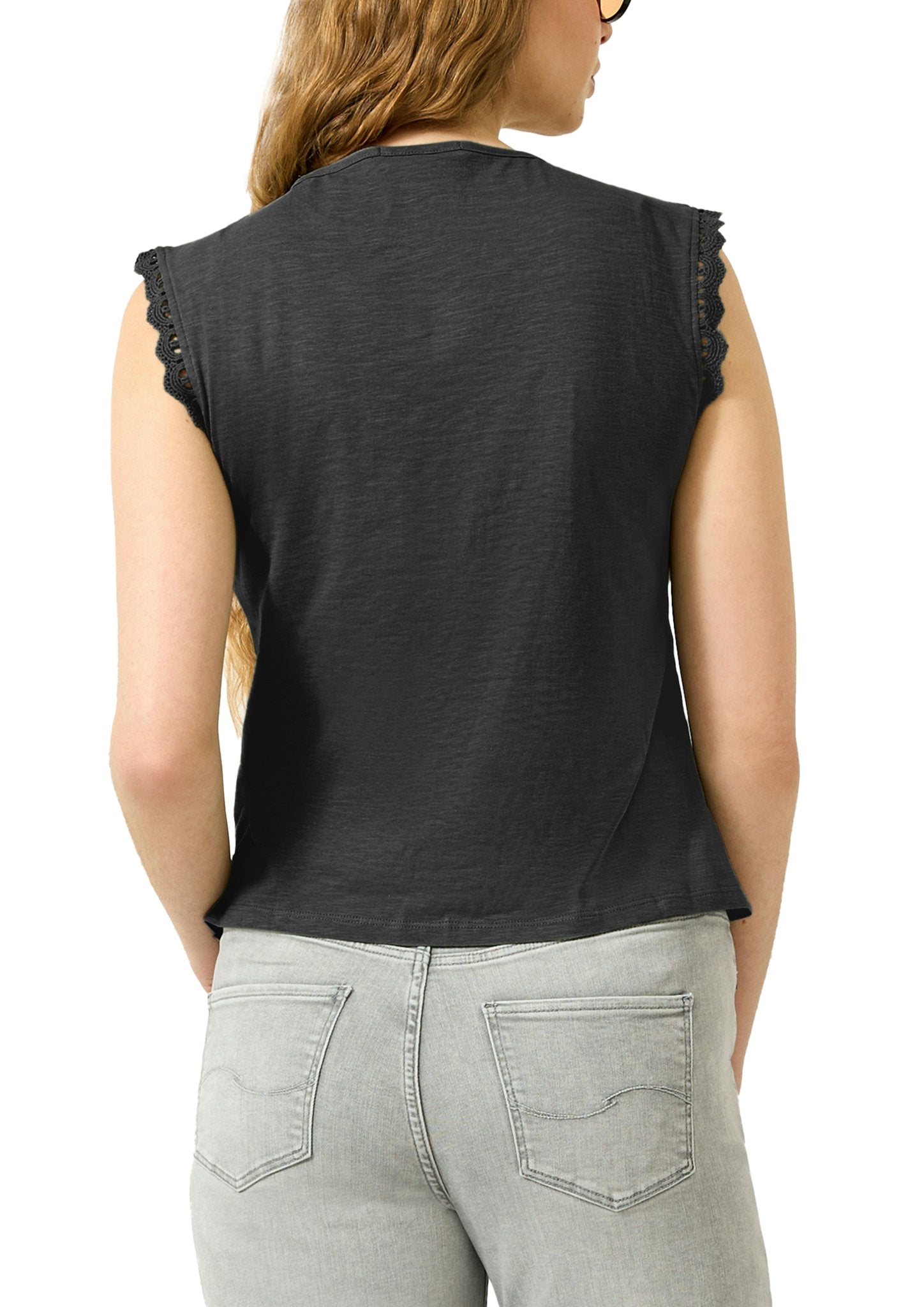 QS by S.Oliver Damen Tops Grey/Black