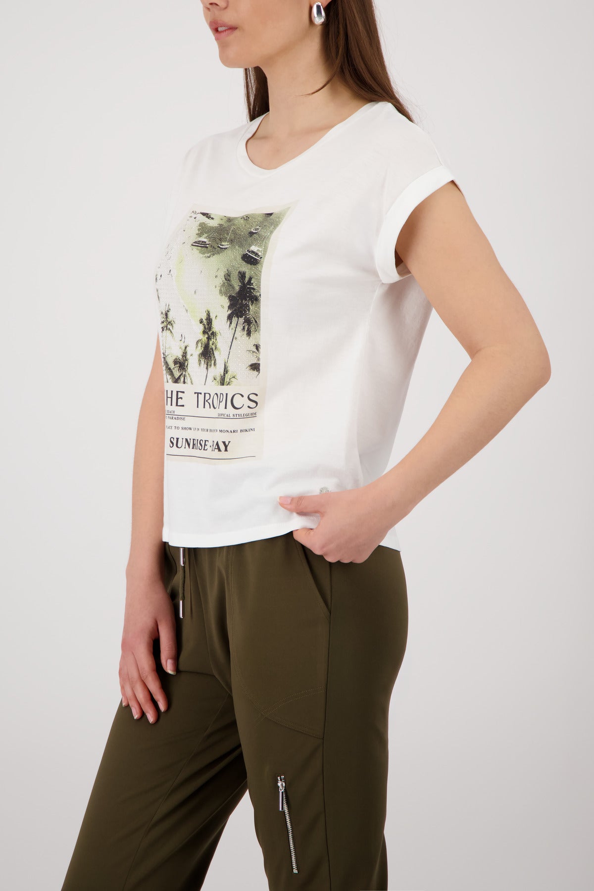 Monari Damen T-Shirts Cream