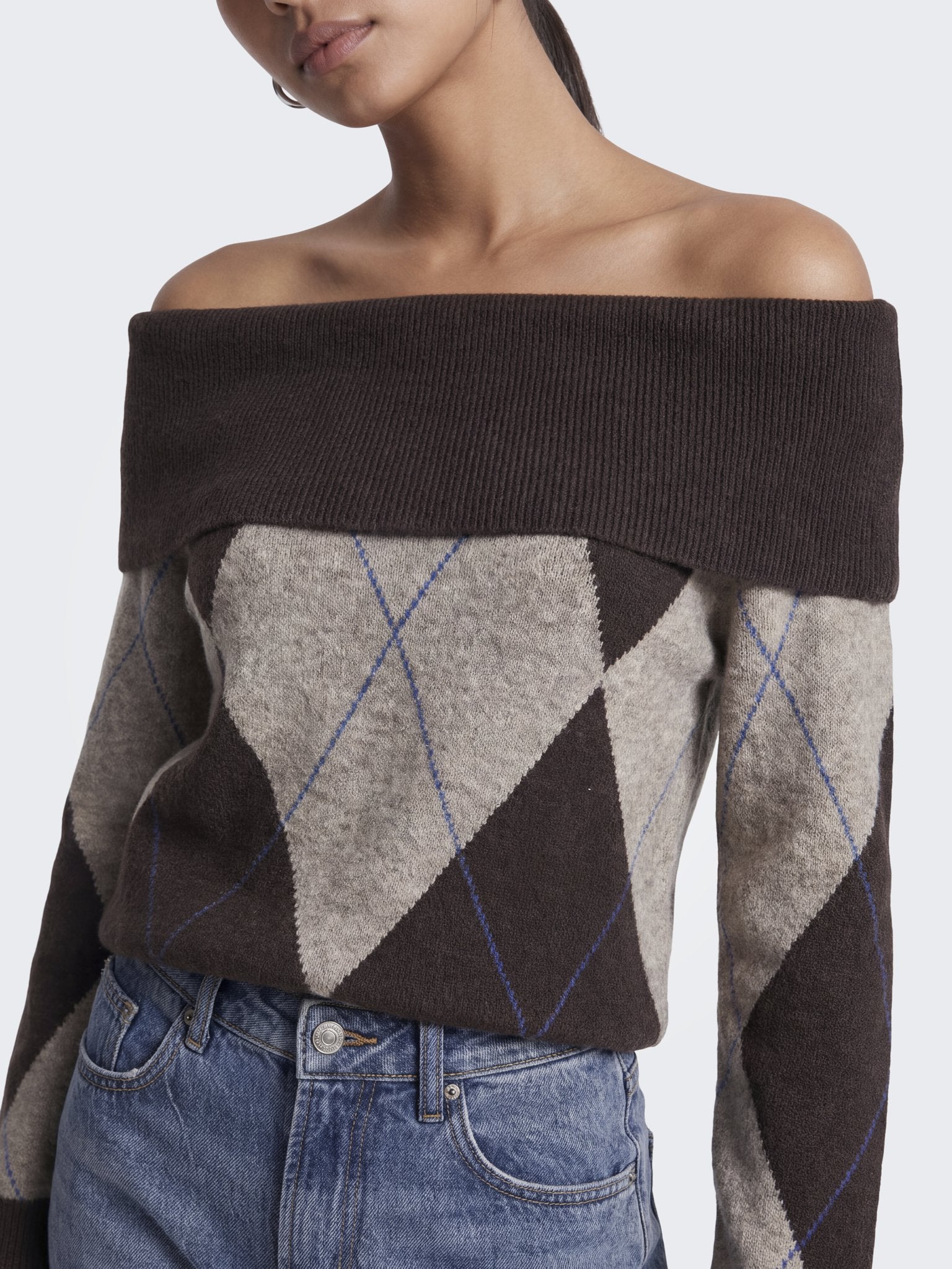 only Damen Pullover Coffee Bean/Wal