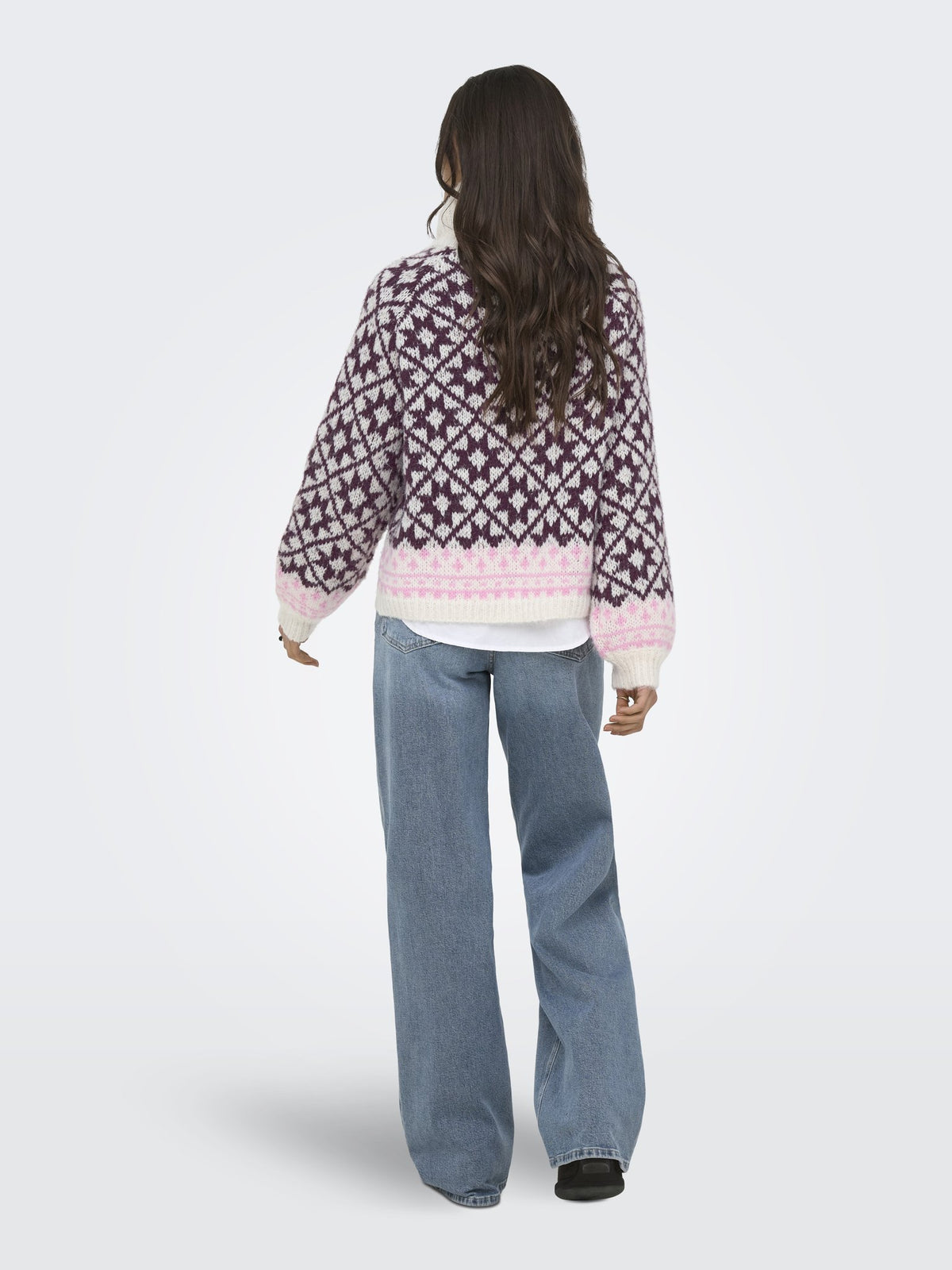 Only Damen Pullover Birch/Fig/Cycla