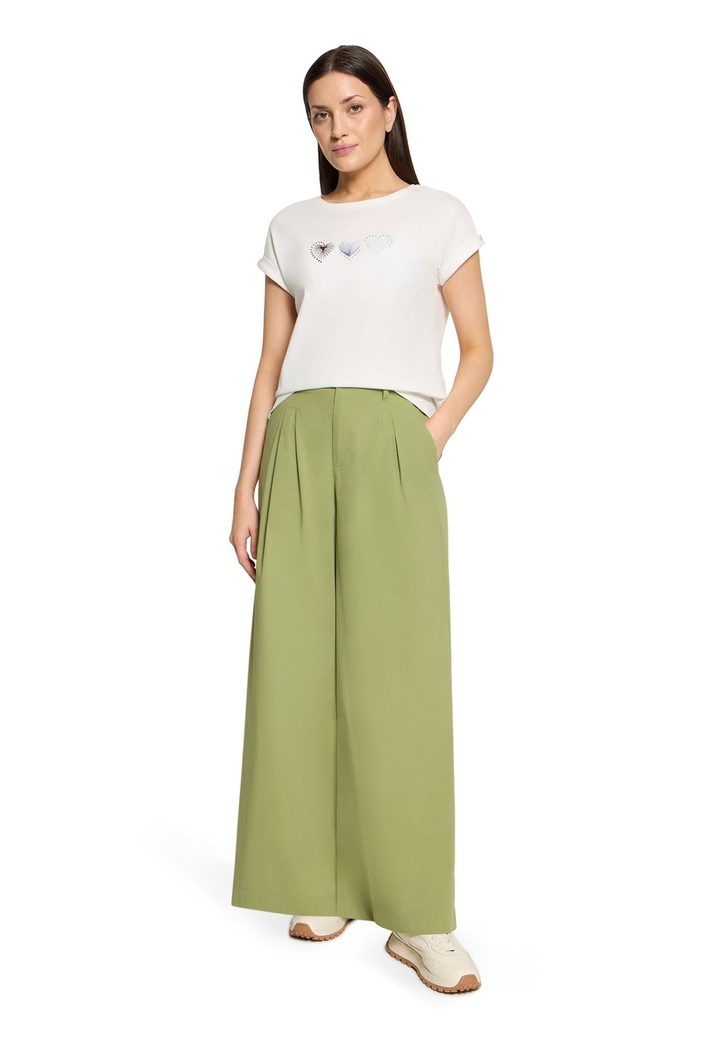Cartoon Damen T-Shirts Patch Cream/Blu