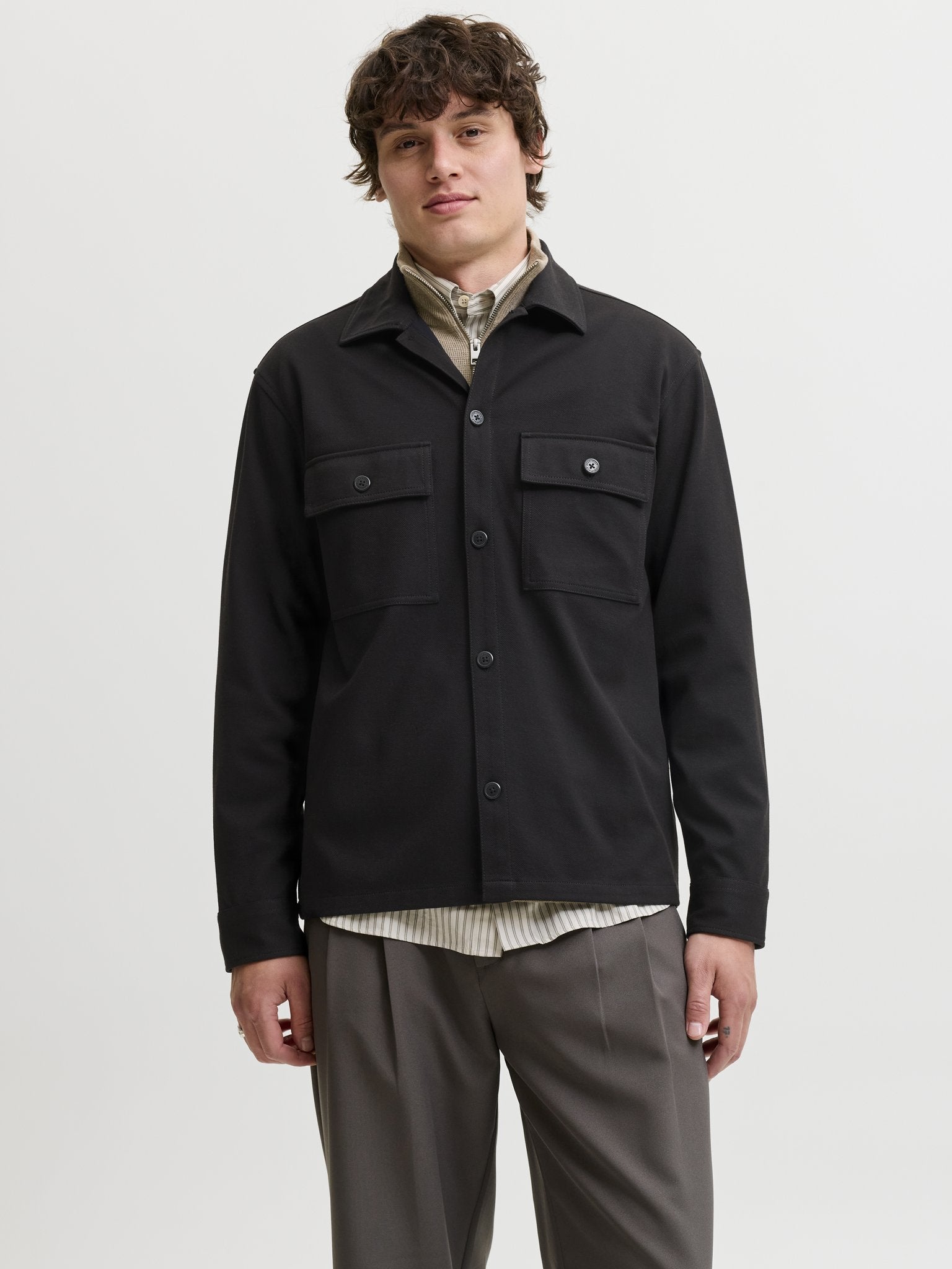 Jack & Jones Herren Hemden lang Black