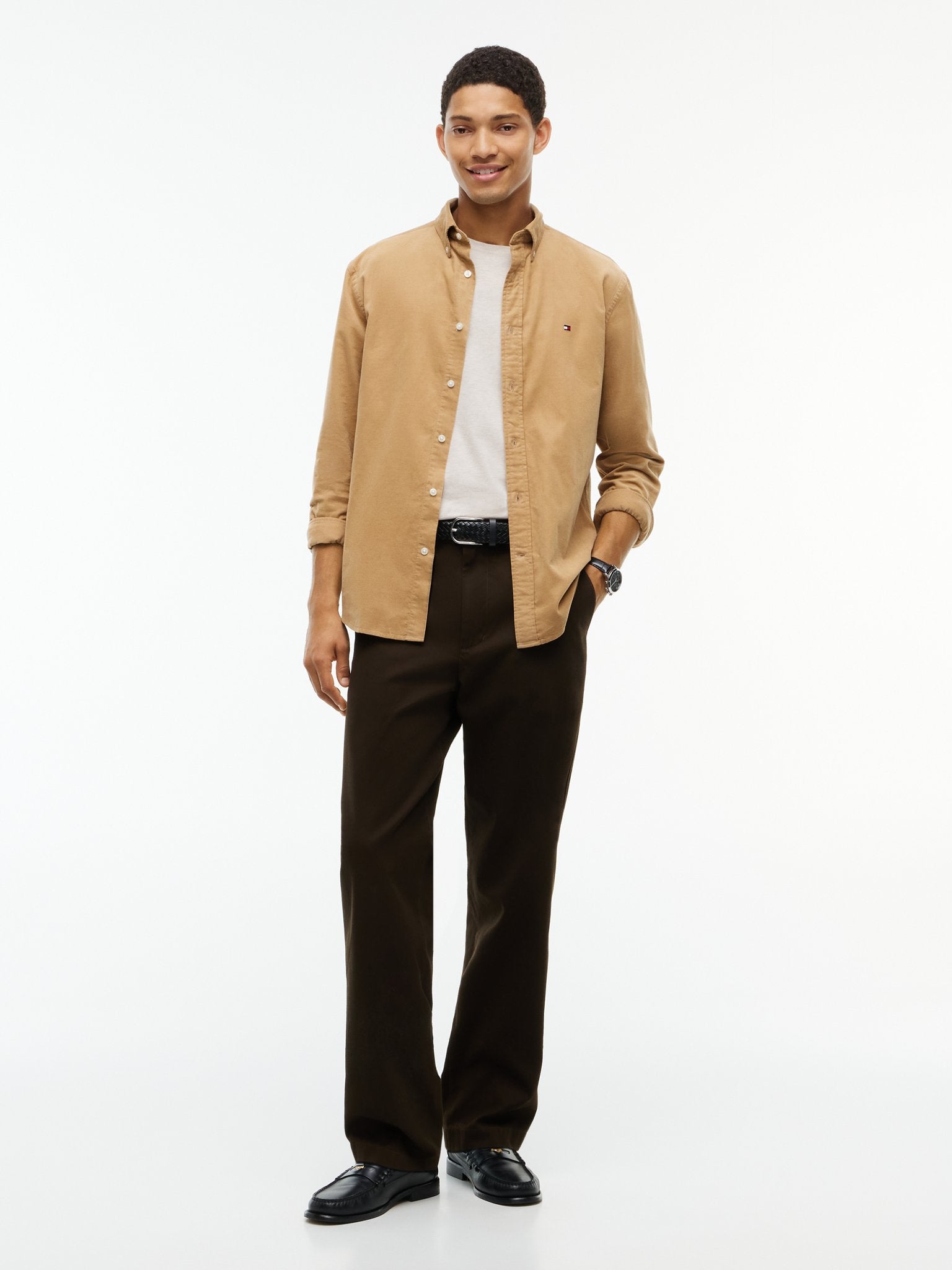 Tommy Hilfiger Herren Hemden Abs Beige