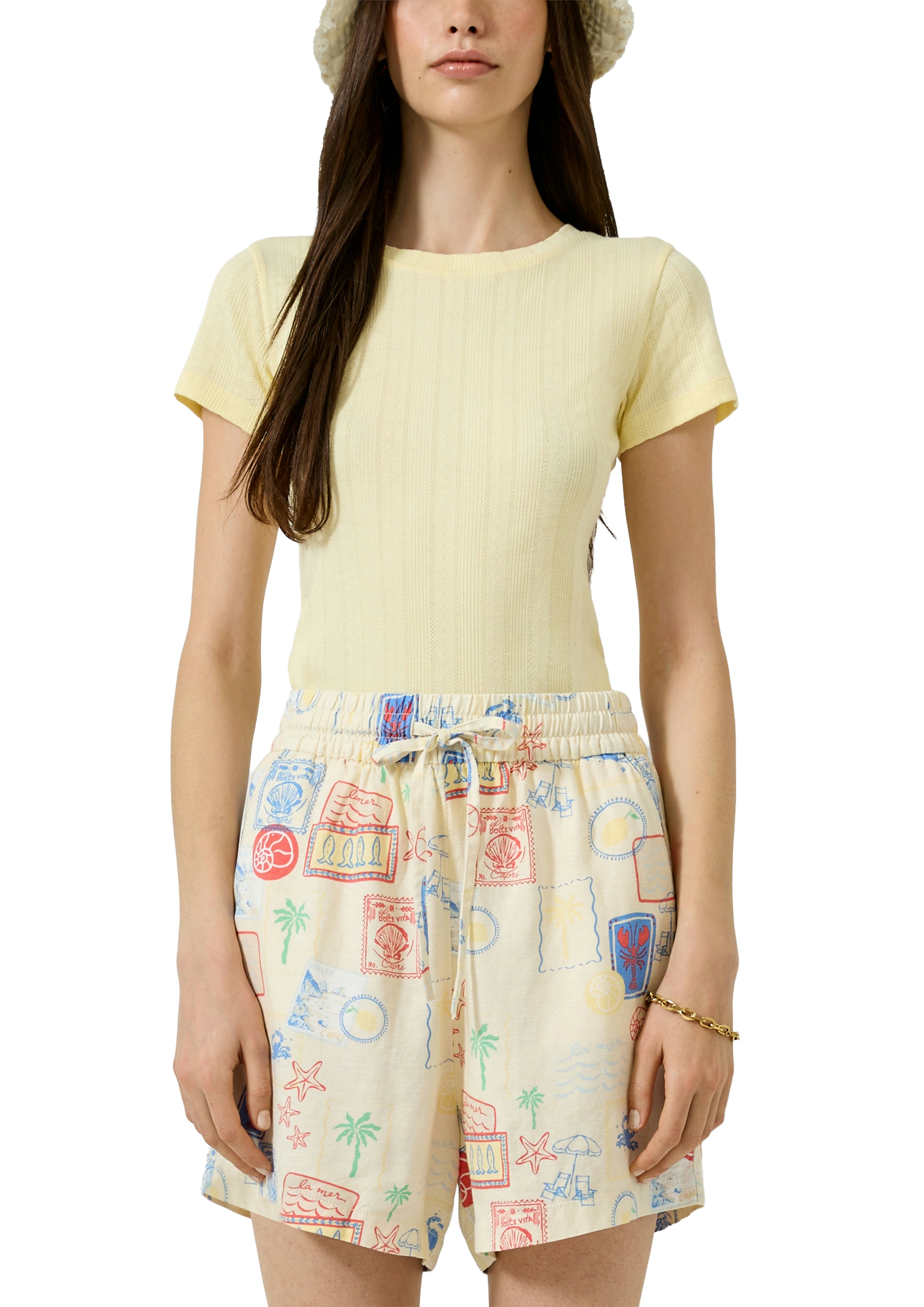QS by S.Oliver Damen T-Shirts Yellow