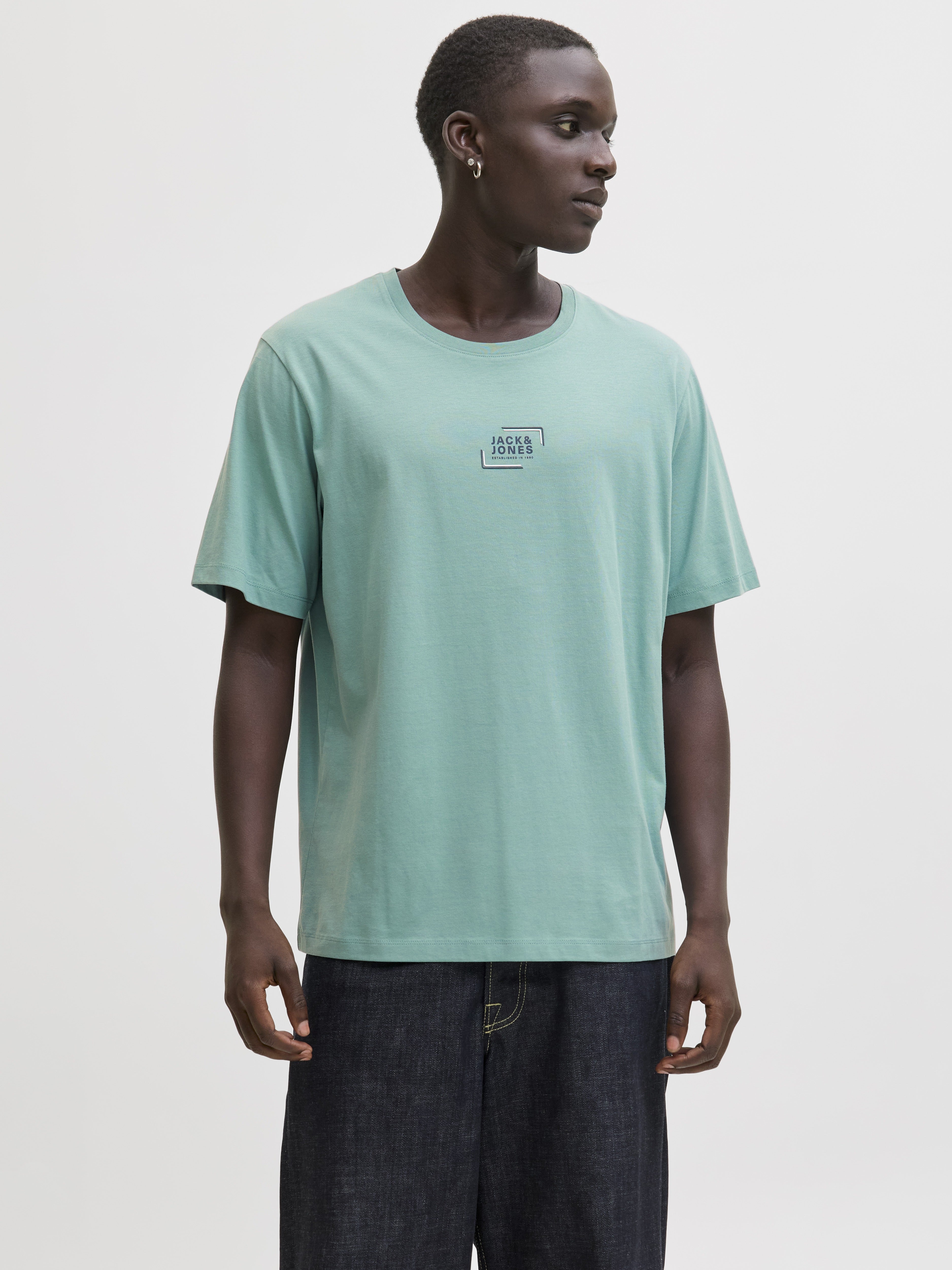 Jack & Jones Herren T-Shirts kurz Mineral Blue
