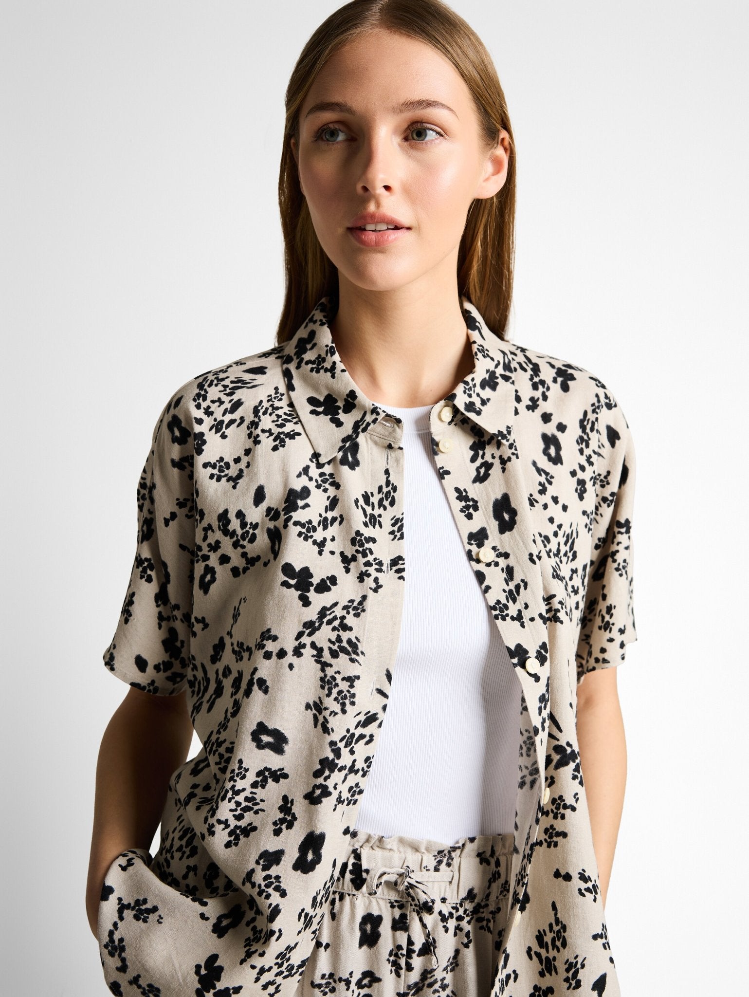Tom Tailor denim Damen Blusen Beige Black Flo