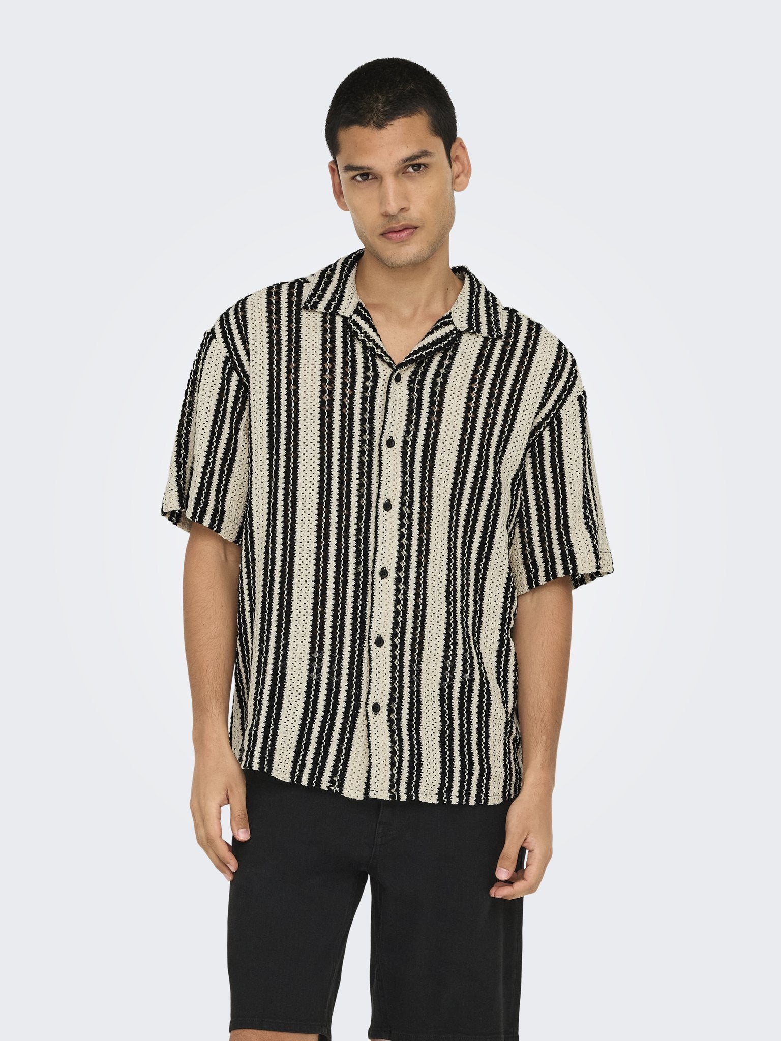 Only & Sons Herren Hemden lang Cloud Dancer/Bl