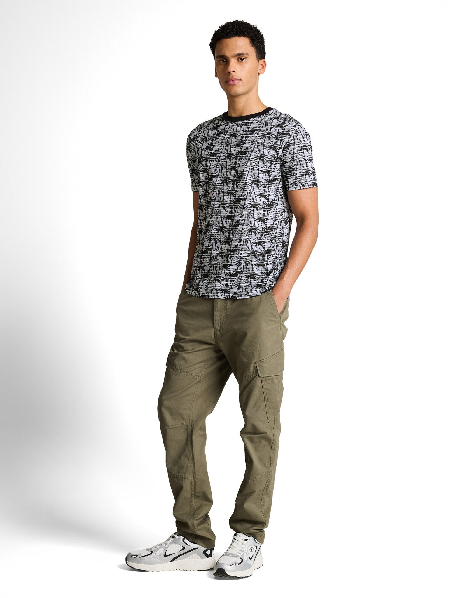Tom Tailor denim Herren T-Shirts kurz Black White Str