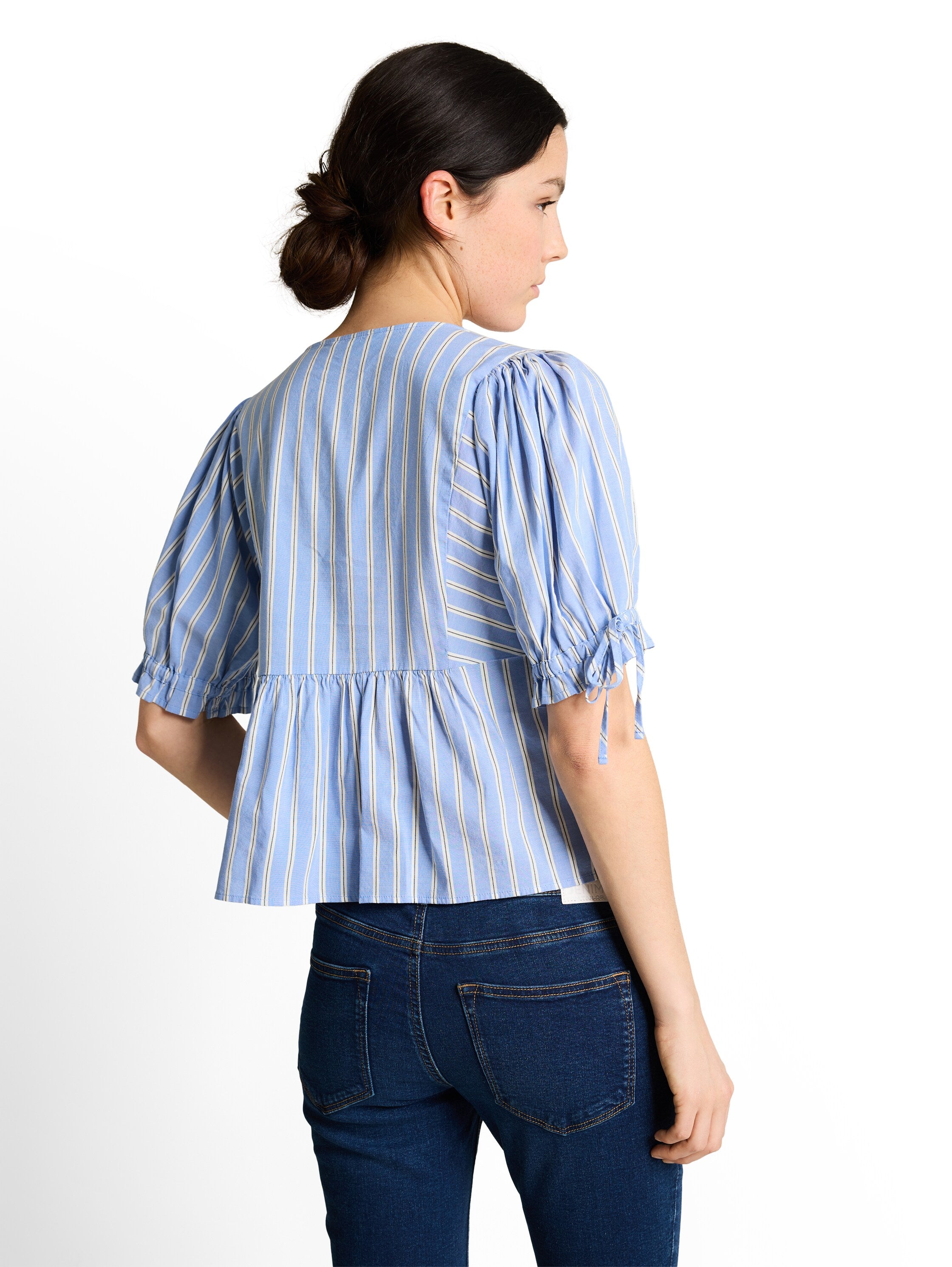 Tom Tailor denim Damen Blusen Blue White Vert