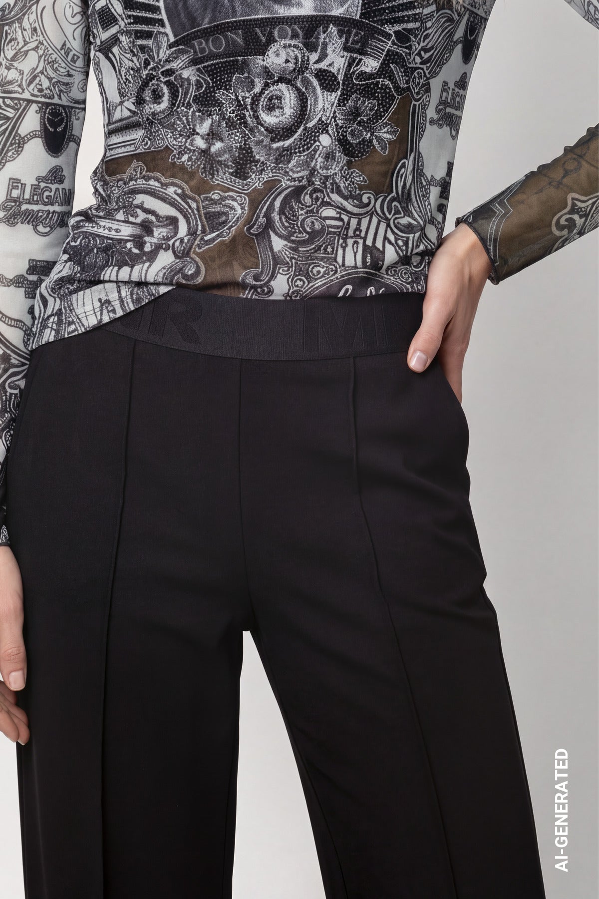 Monari Damen Hosen Schwarz