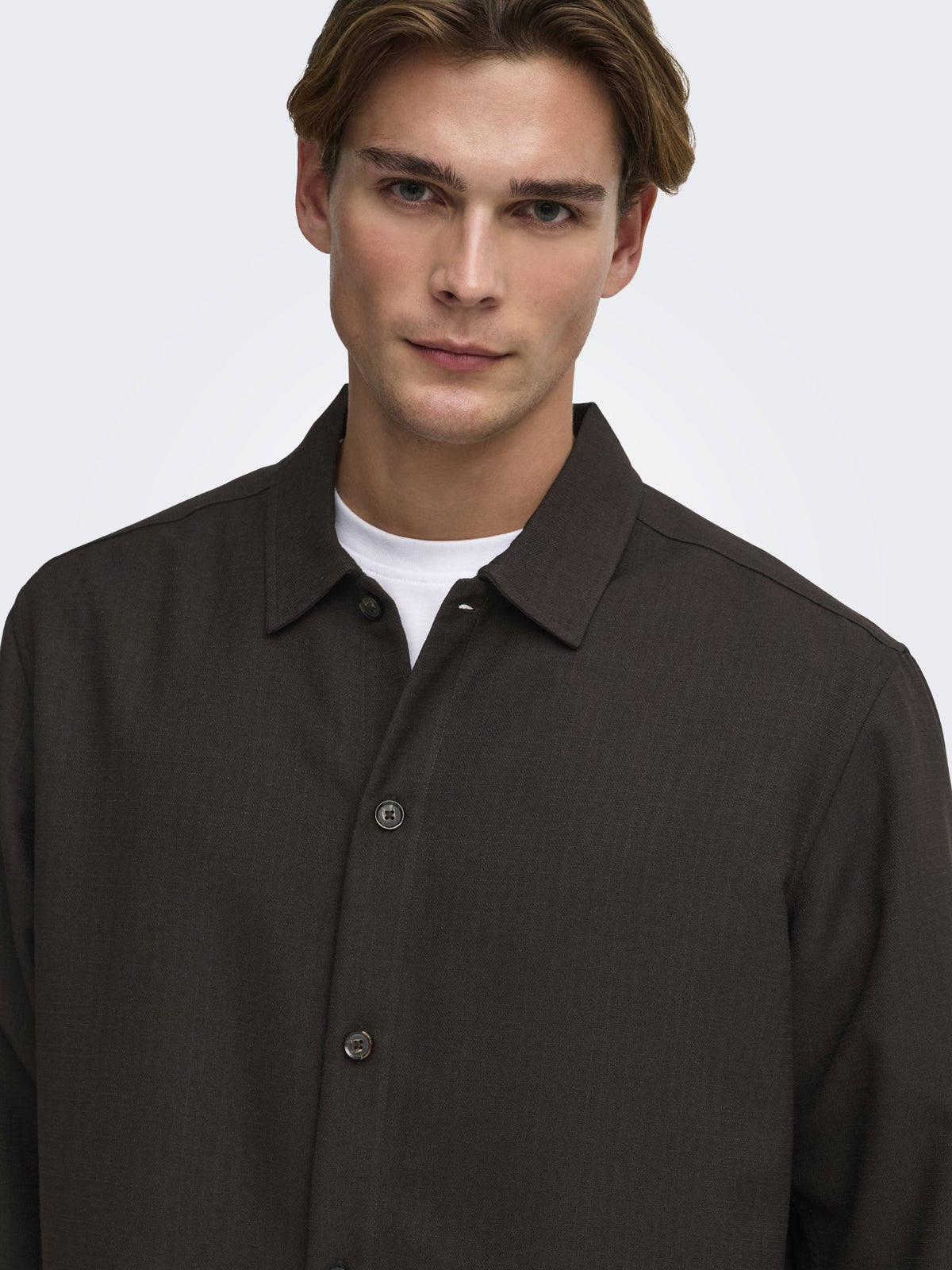 Only & Sons Herren Hemden lang Coffee Bean
