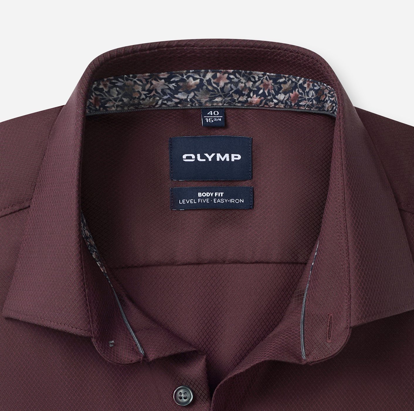 Olymp Herren Hemden lang  Bordeaux