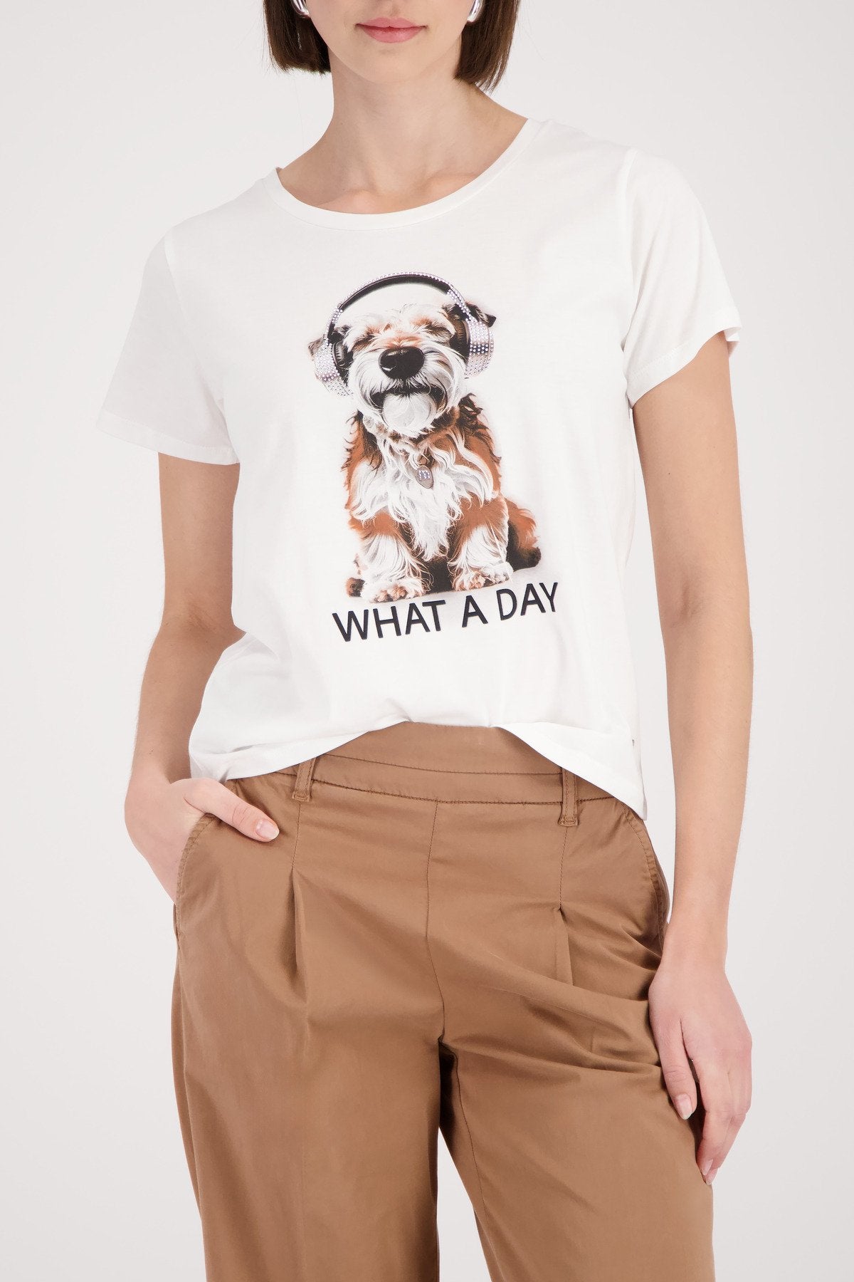 Monari Damen T-Shirts  Cream