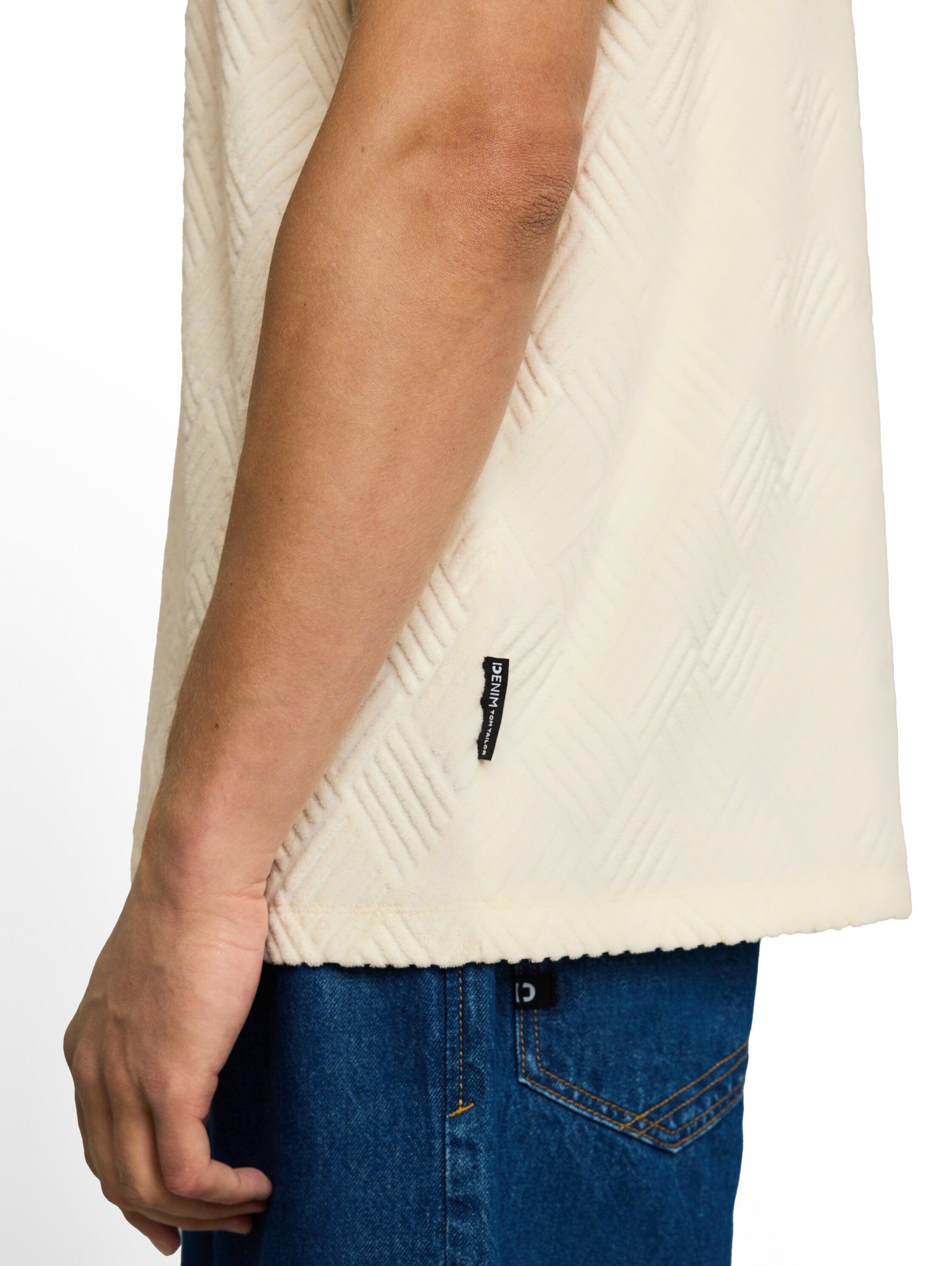 Tom Tailor denim Herren T-Shirts kurz Wool White