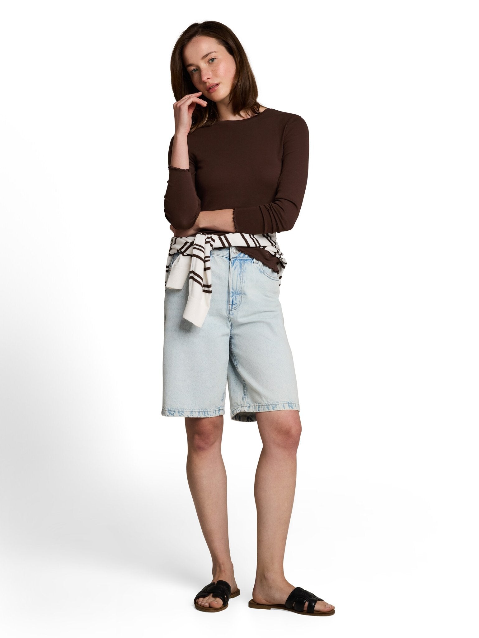 Tom Tailor denim Damen T-Shirts Cool Dark Brown