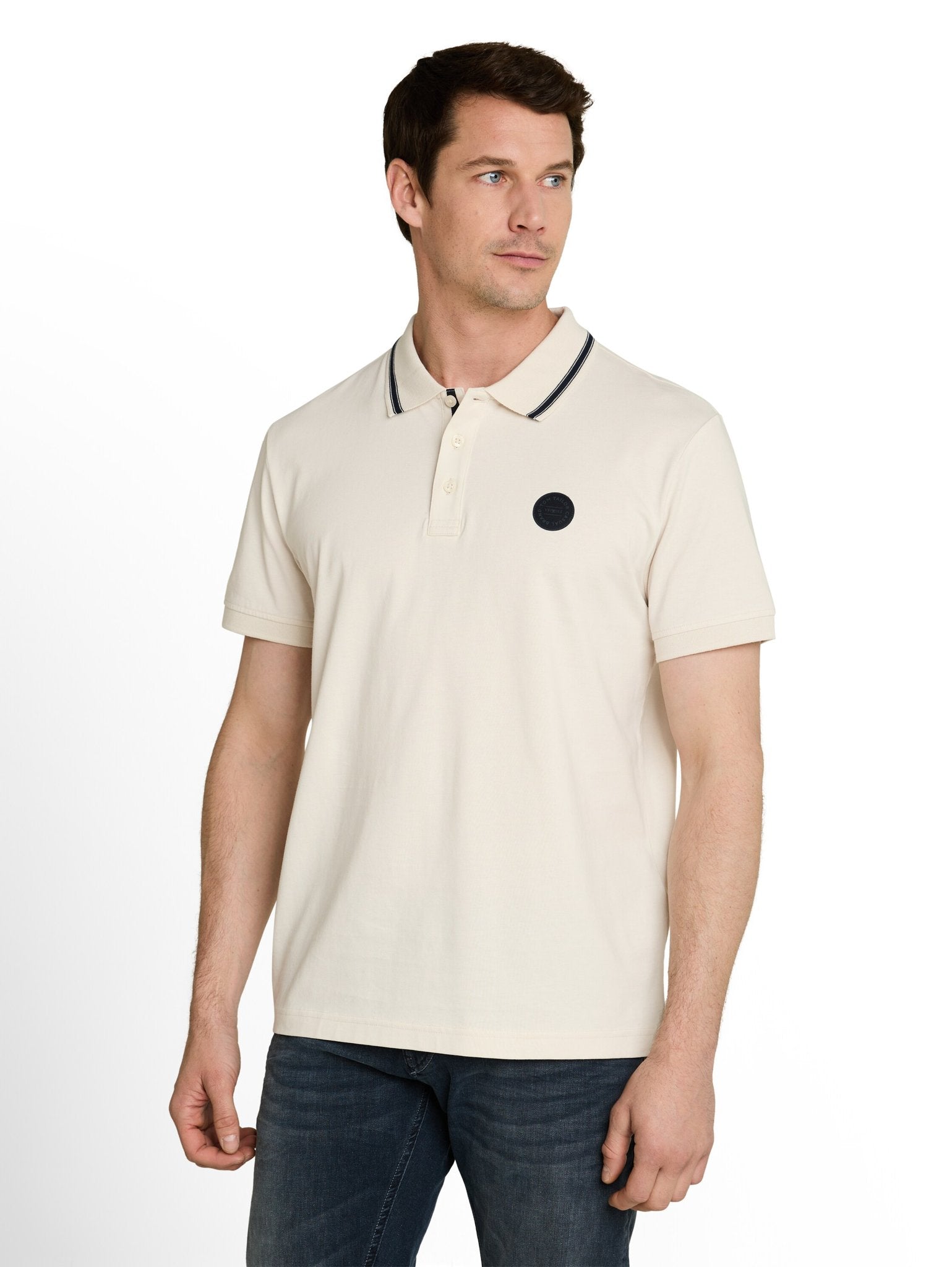 Tom Tailor Herren Polo-Shirts Gardenia White