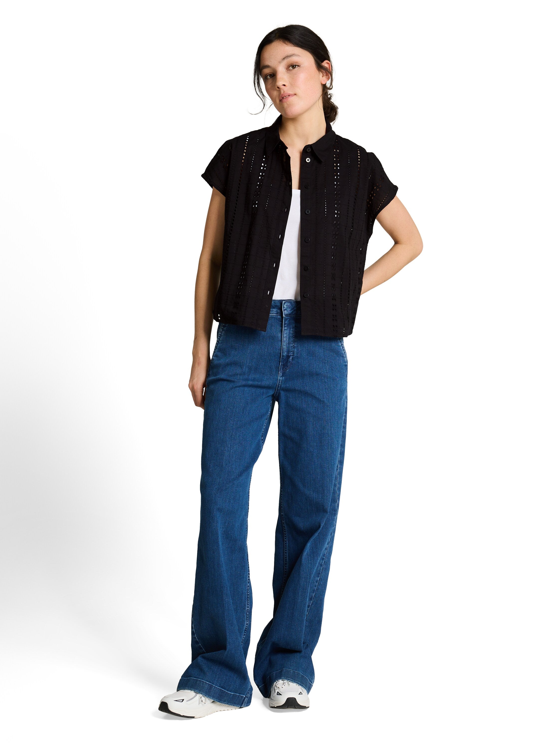 Tom Tailor denim Damen Blusen kurz Deep Black