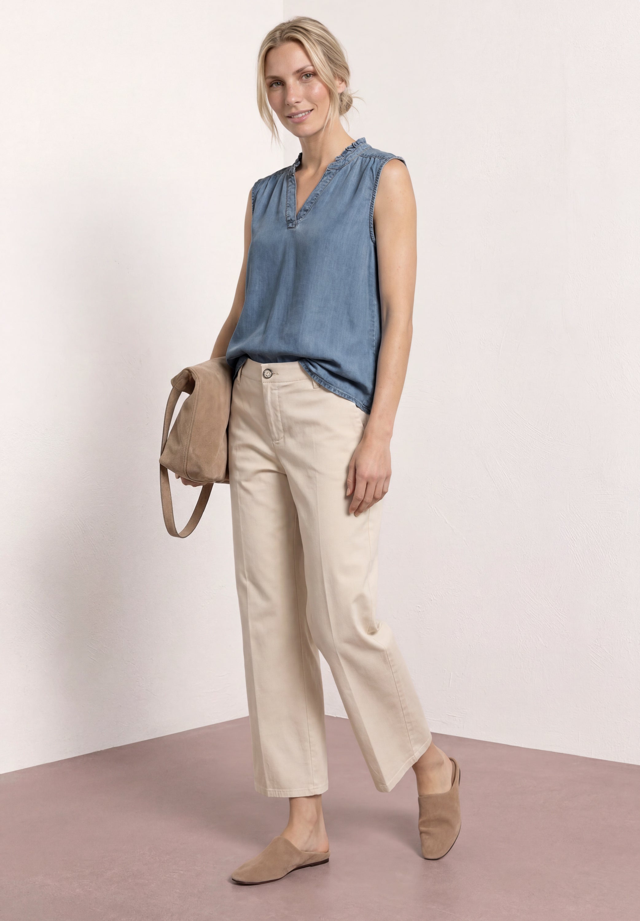 Street One Damen Blusen  Light Blu