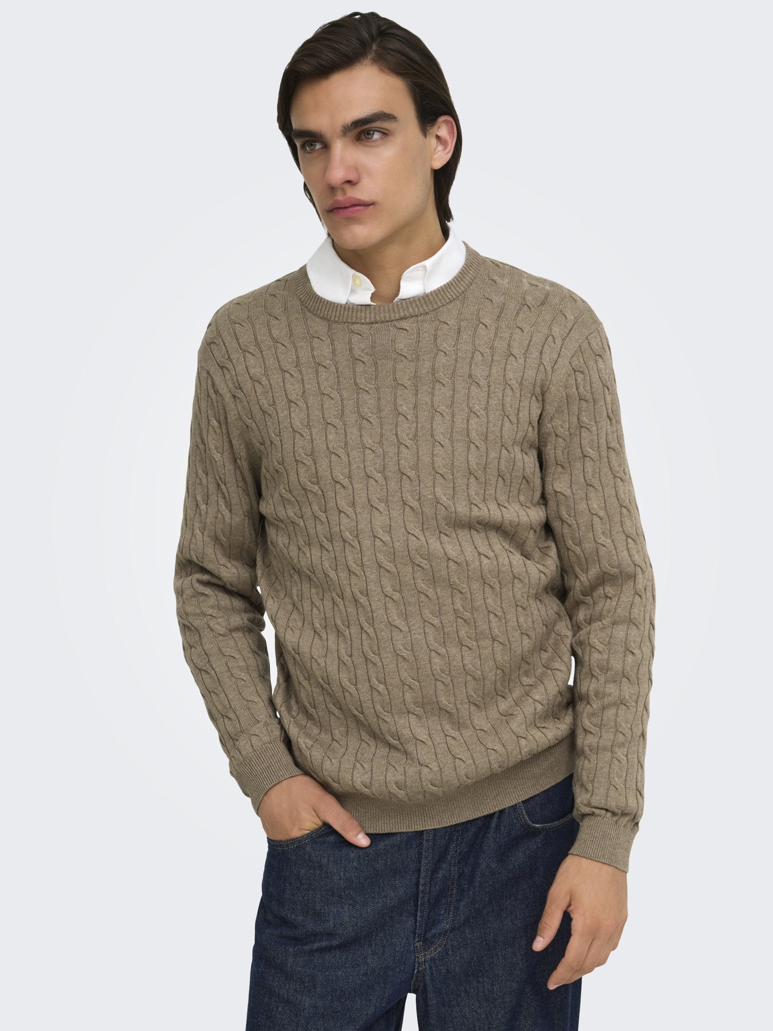 Only & Sons Herren Pullover Desert Taupe/Me