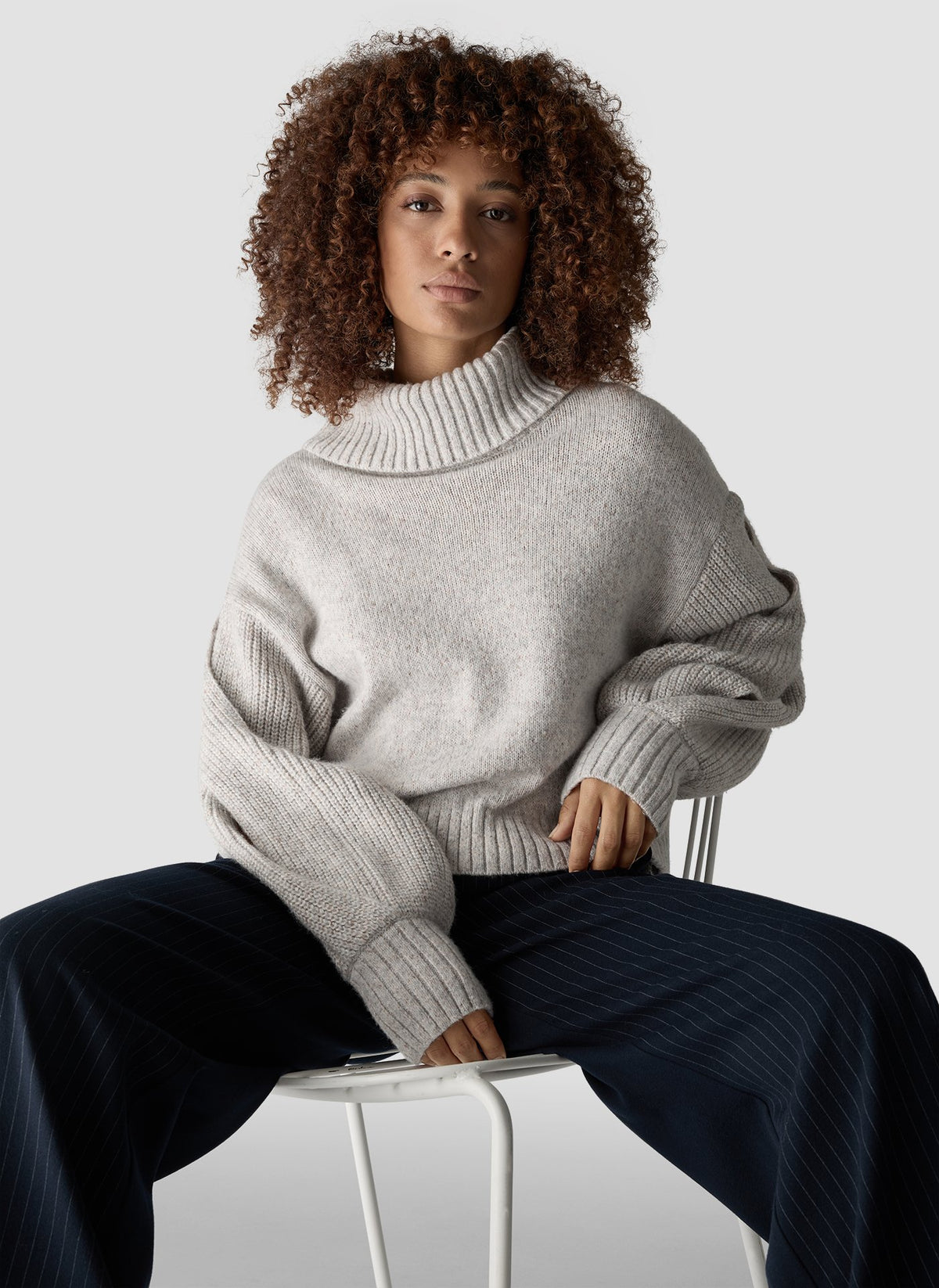 Le Comte Damen Pullover Perlgraumela
