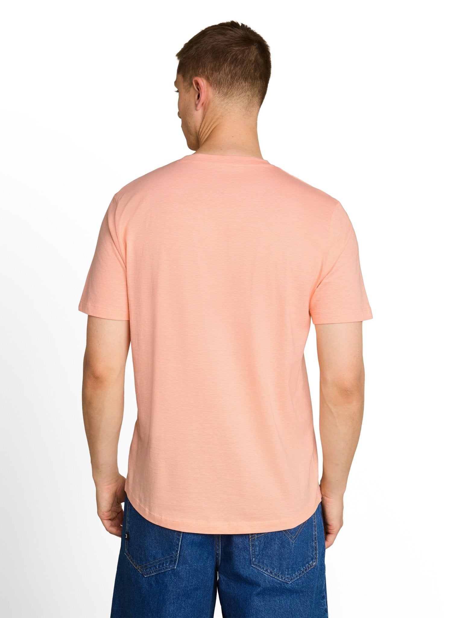 Tom Tailor denim Herren T-Shirts kurz Peach Orange Wh