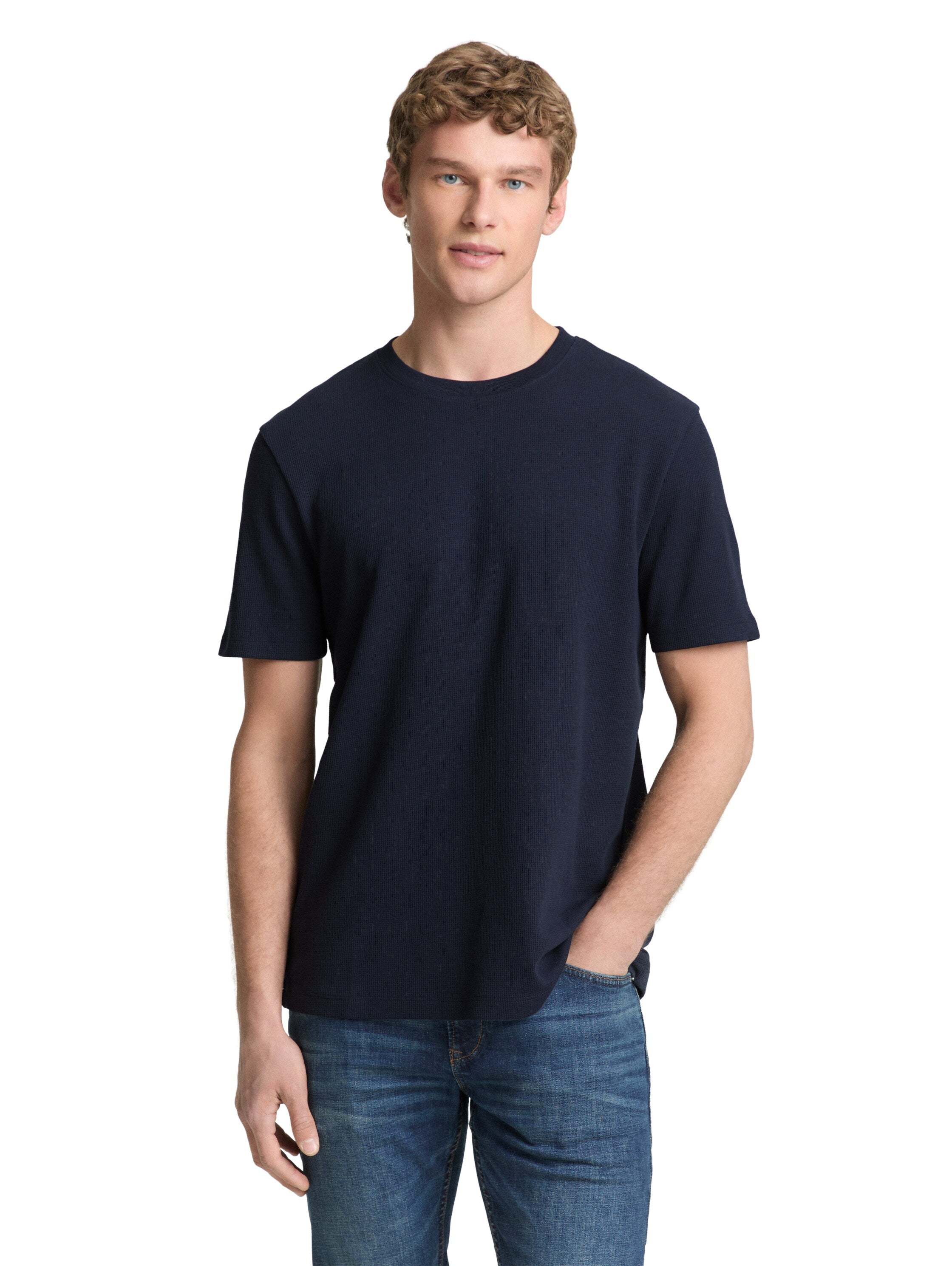 Tom Tailor denim Herren T-Shirts kurz Sky Captain Blu