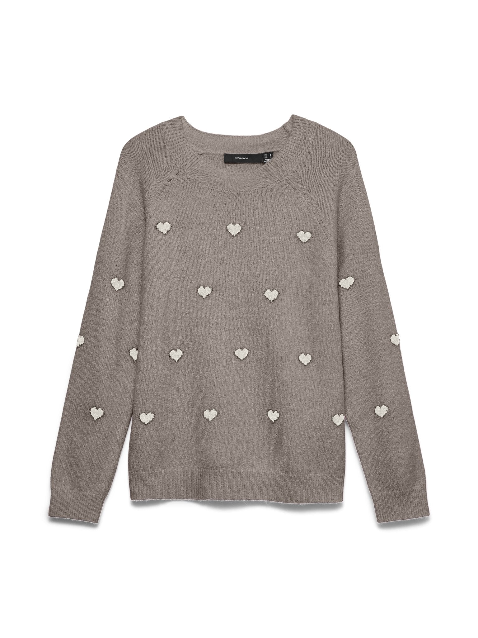 Vero Moda Damen Pullover Moon Rock/W. Wh