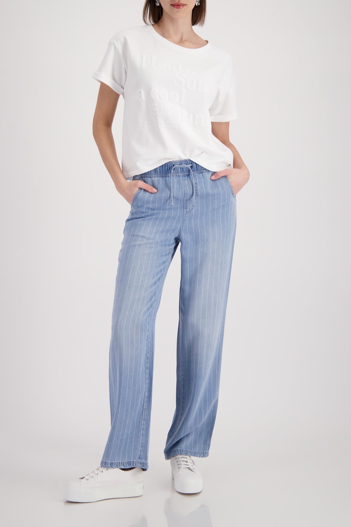 Monari Damen T-Shirts  Cream
