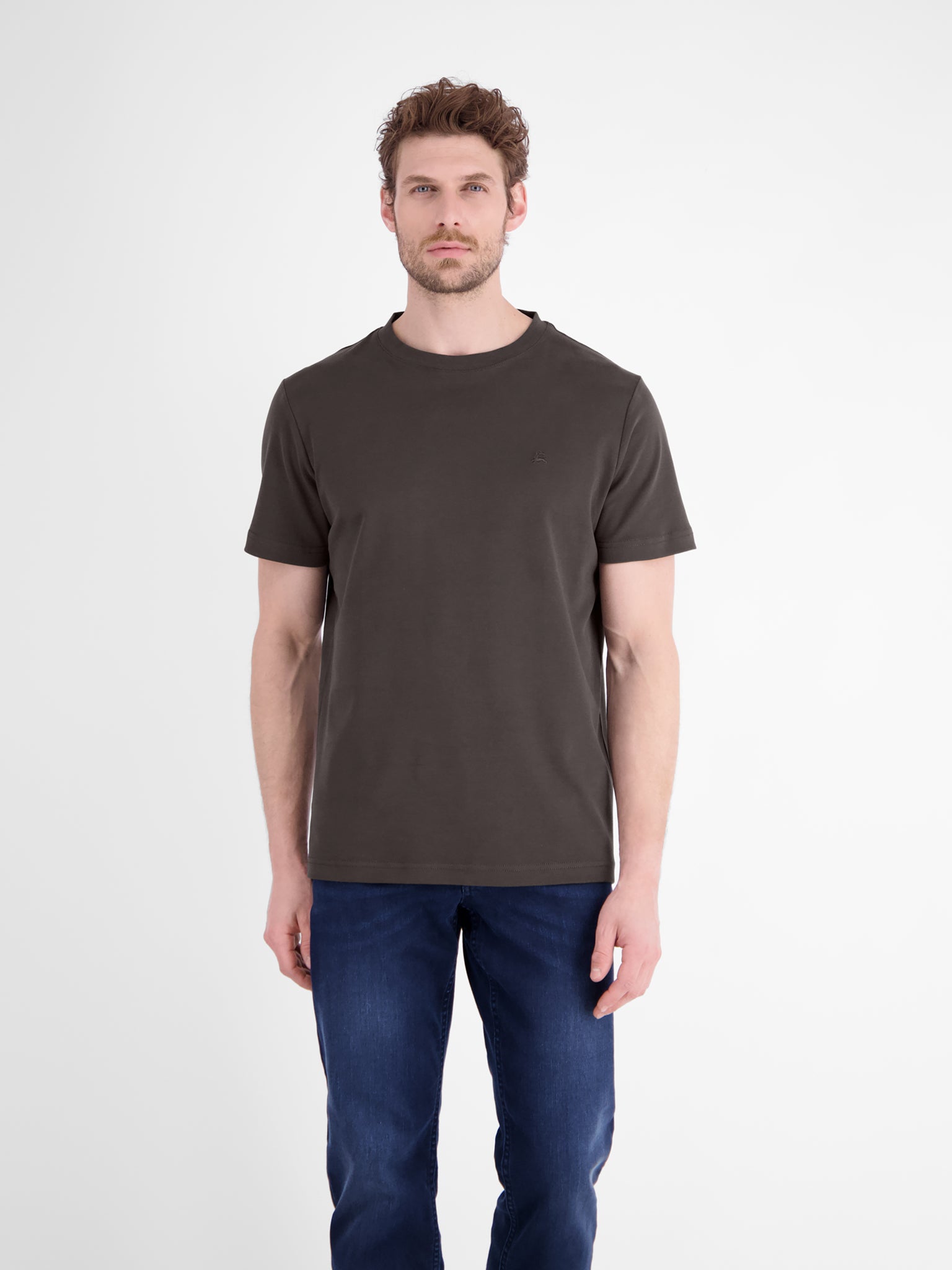 Lerros Herren T-Shirts kurz Timber Brown