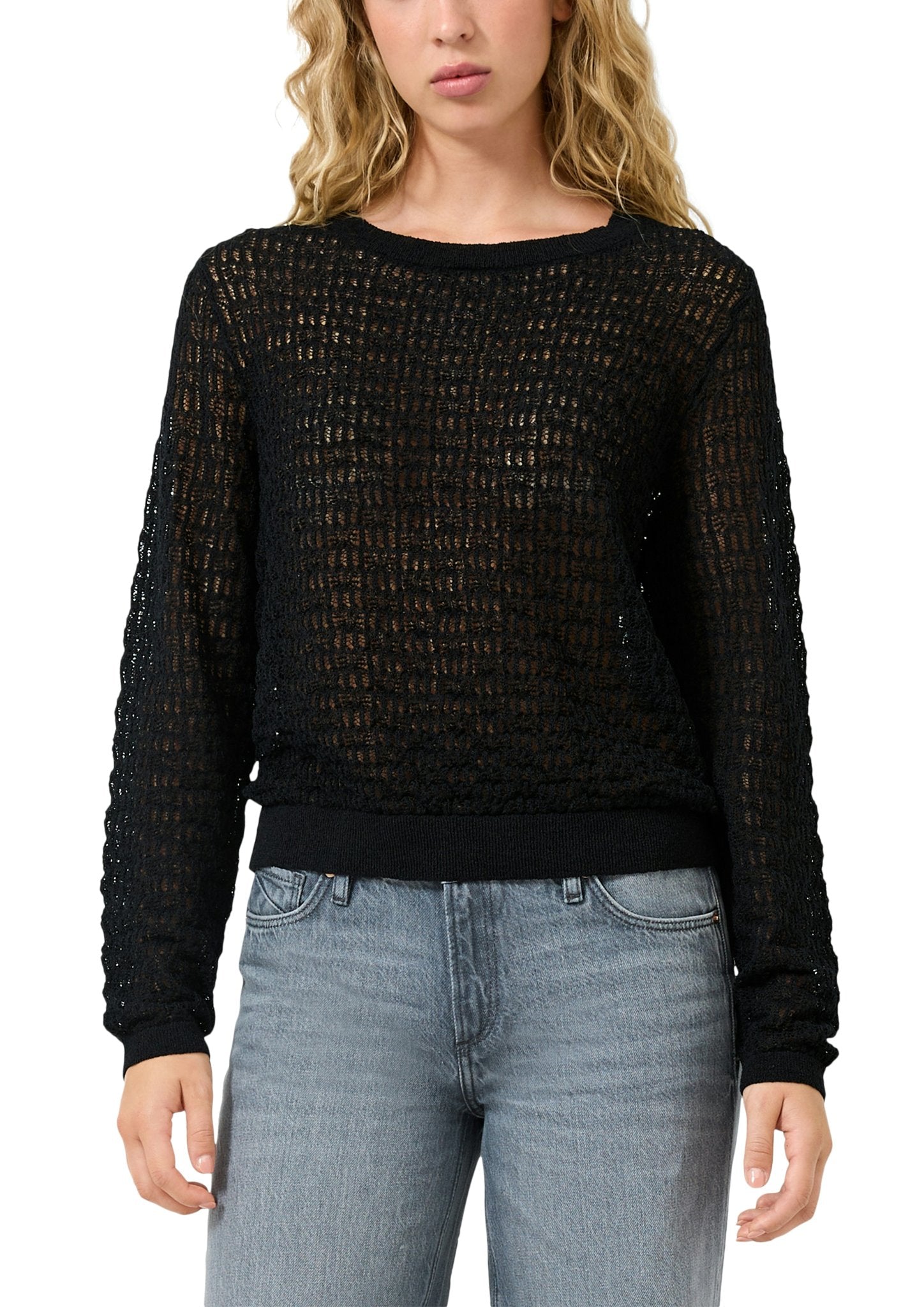 QS by S.Oliver Damen Pullover Grey/Black