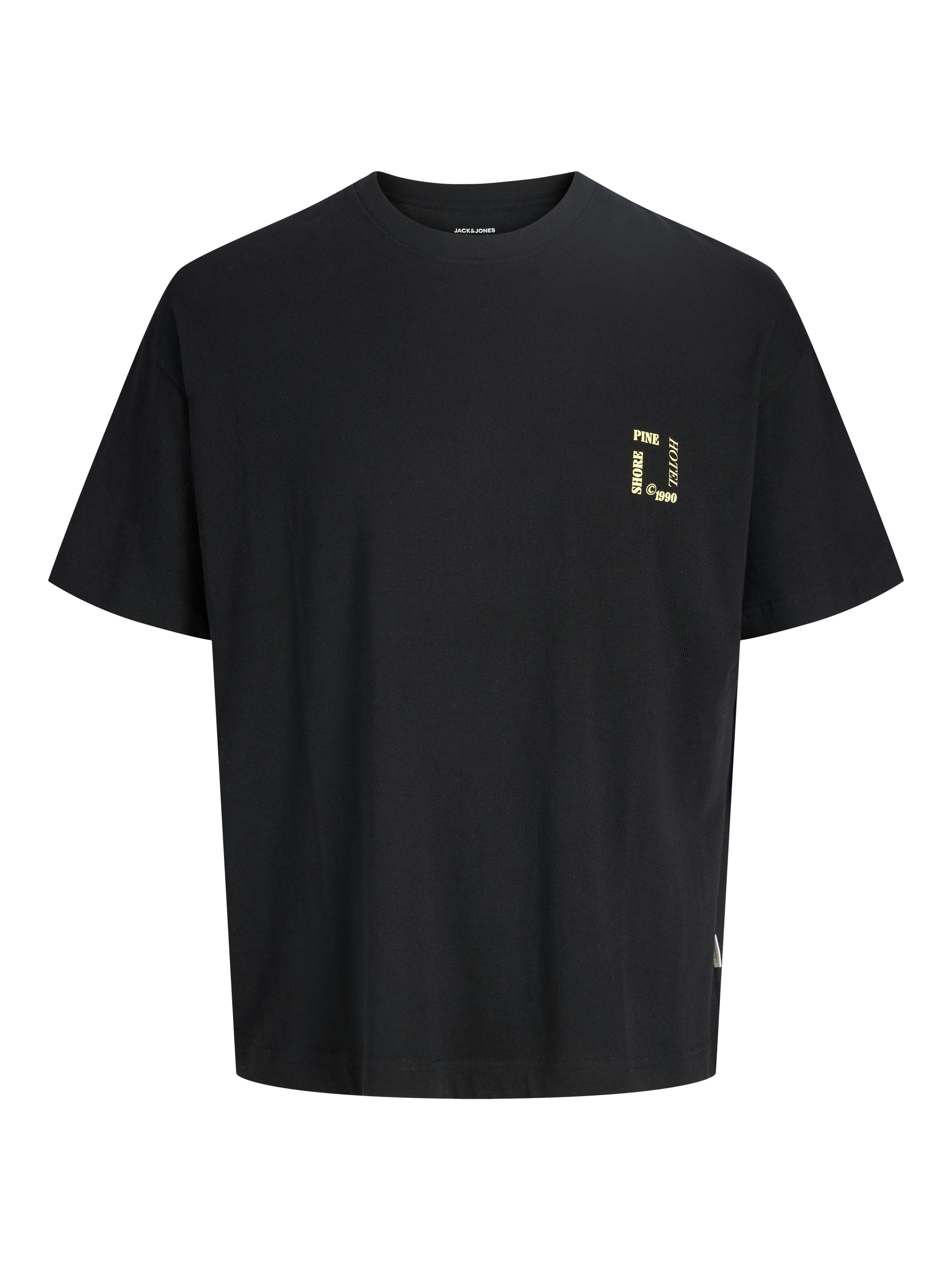 Jack & Jones Herren T-Shirts kurz Black/W. Colorf
