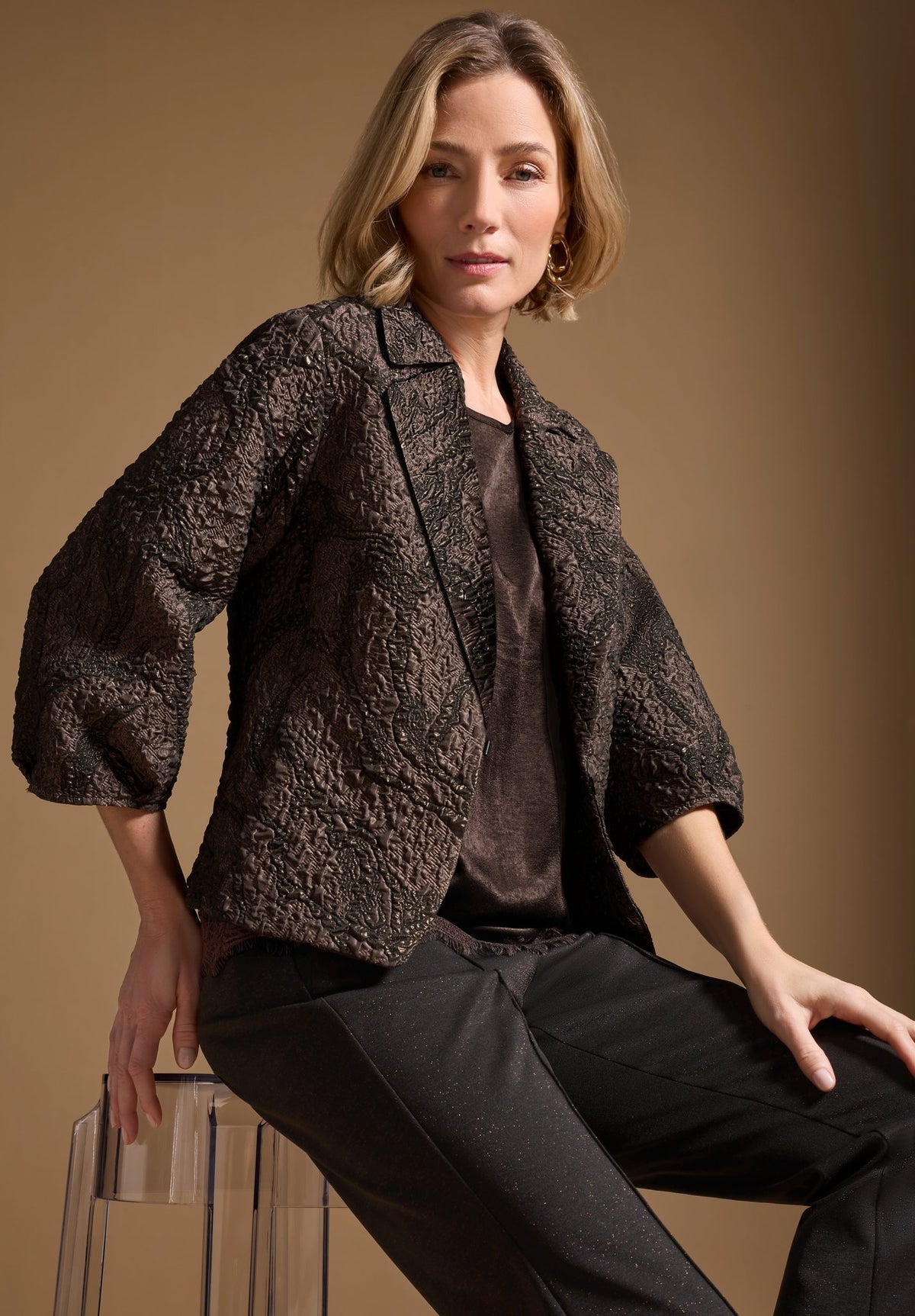 Bianca Damen Blazer Brown Mix
