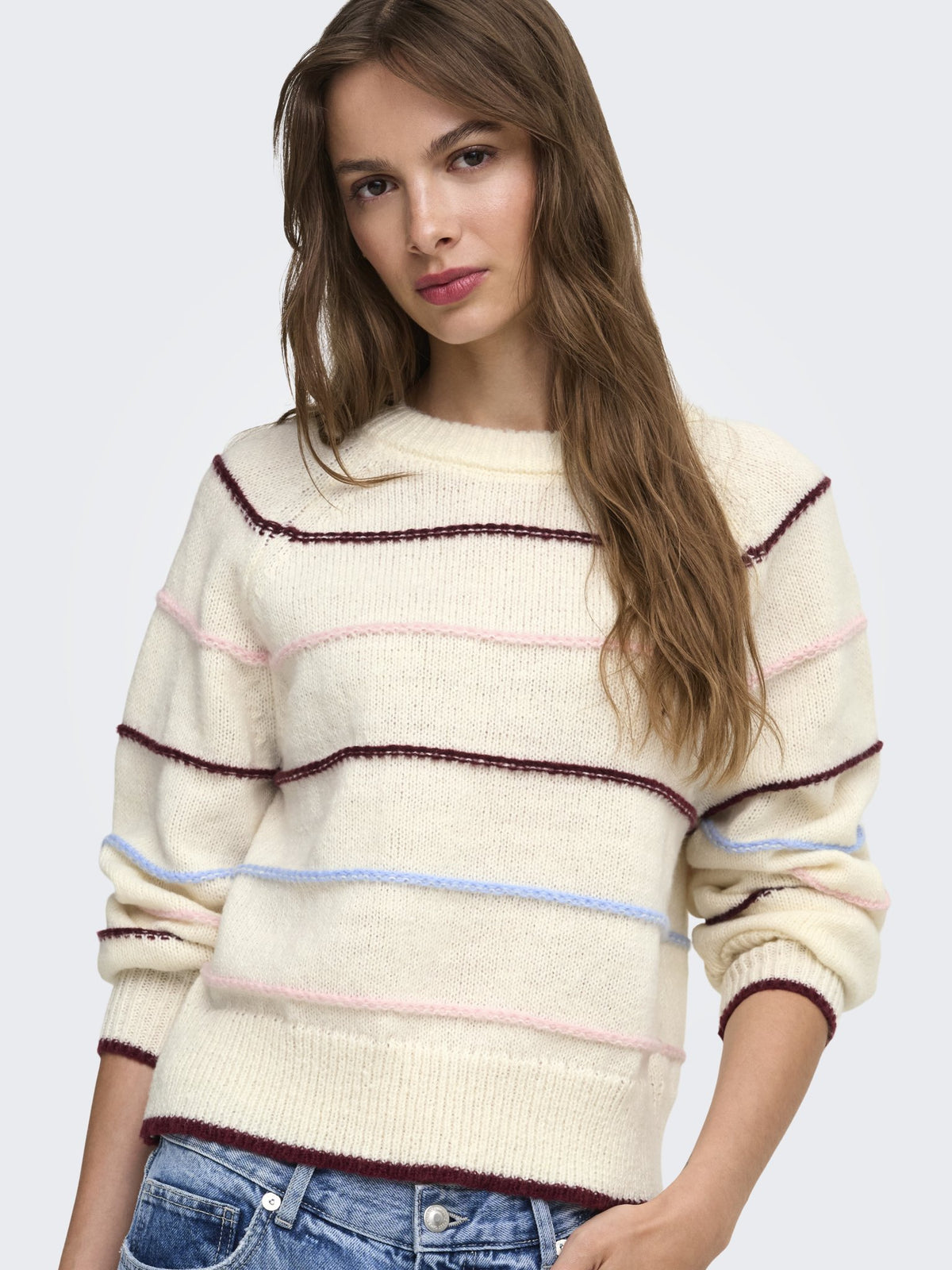 Only Damen Pullover Birch/Fig/Almon