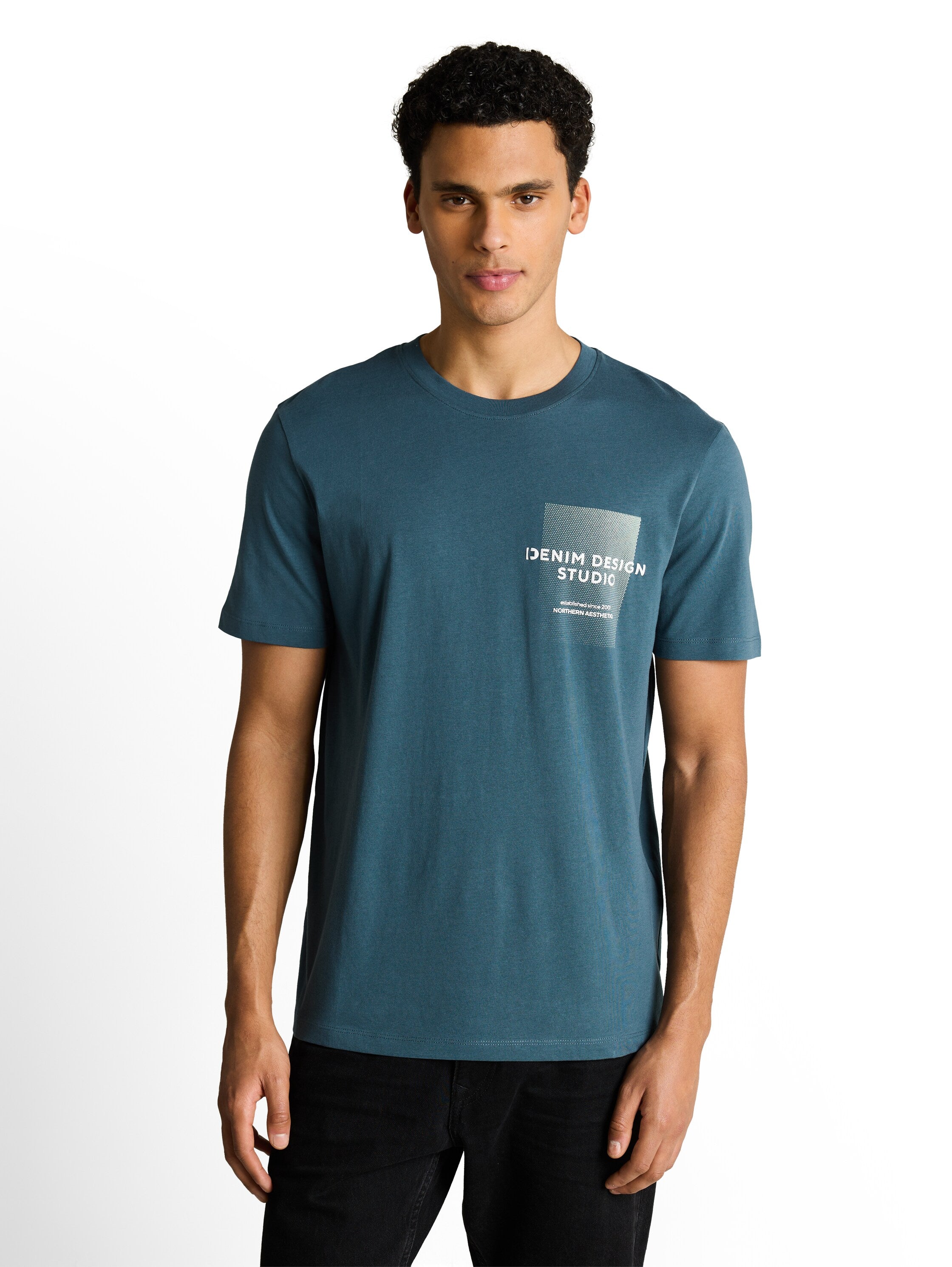 Tom Tailor denim Herren T-Shirts kurz Tide Petrol