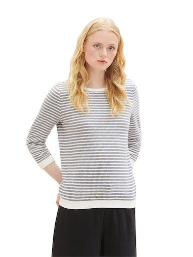 Tom Tailor denim Damen Sweatshirts Blue White Stru