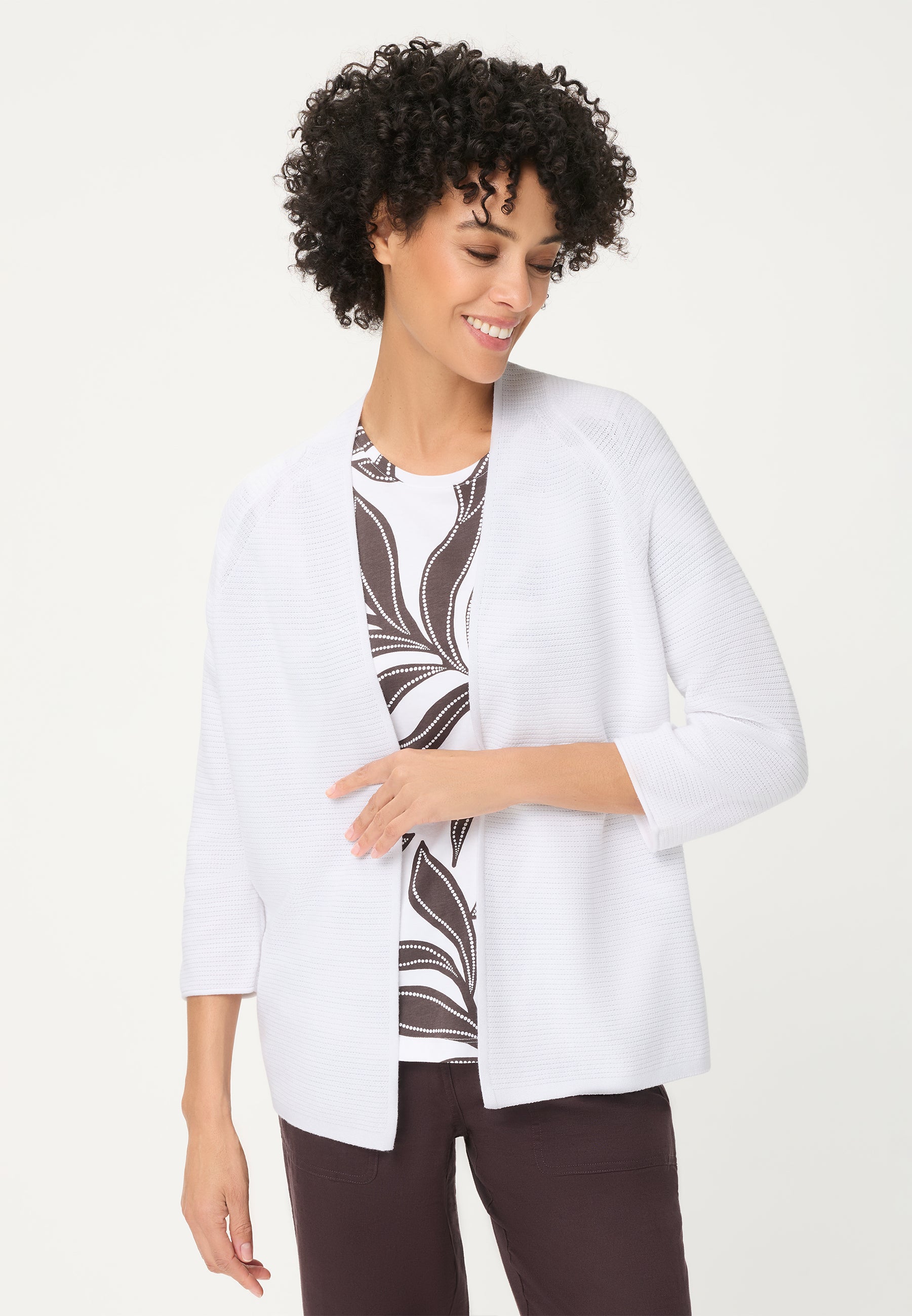Olsen Damen Strickjacken  White