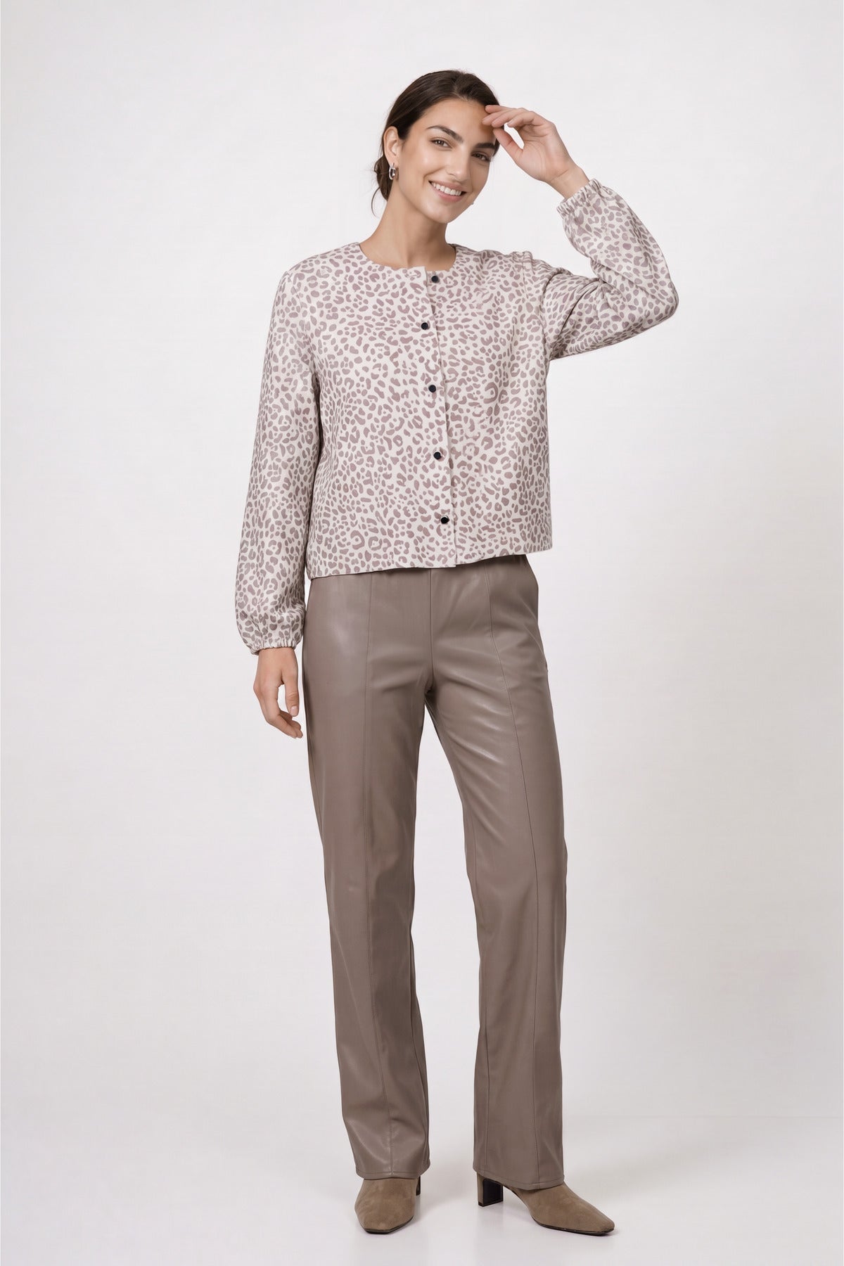 Monari Damen Blazer Taupe Gemus