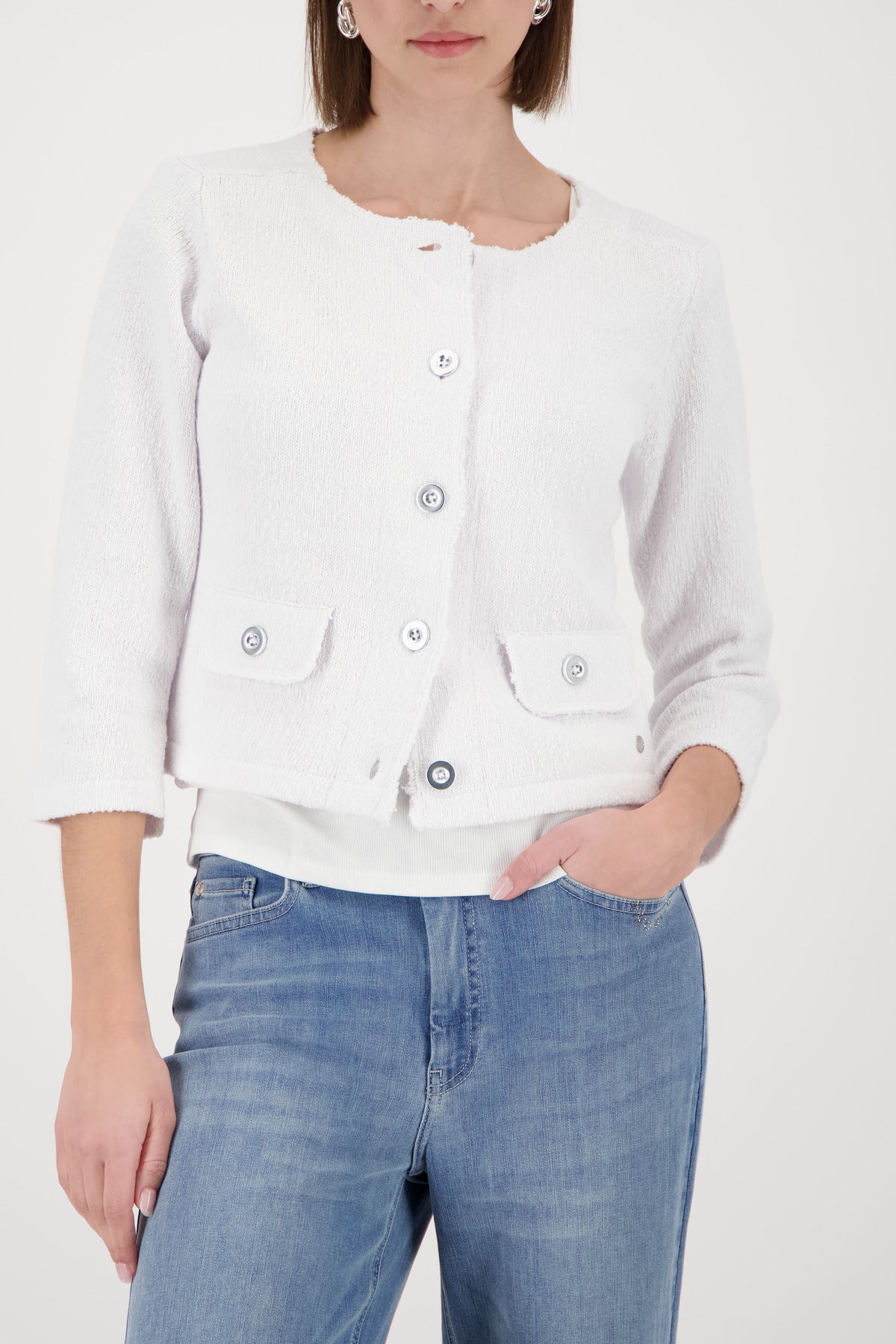 Monari Damen Strickjacken  Cream