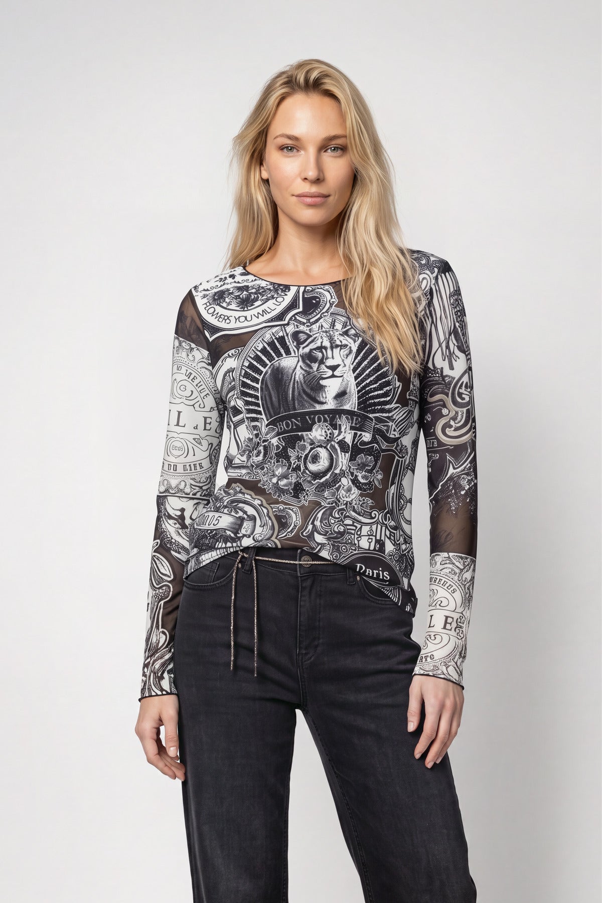 Monari Damen T-Shirts  Schwarz Gem