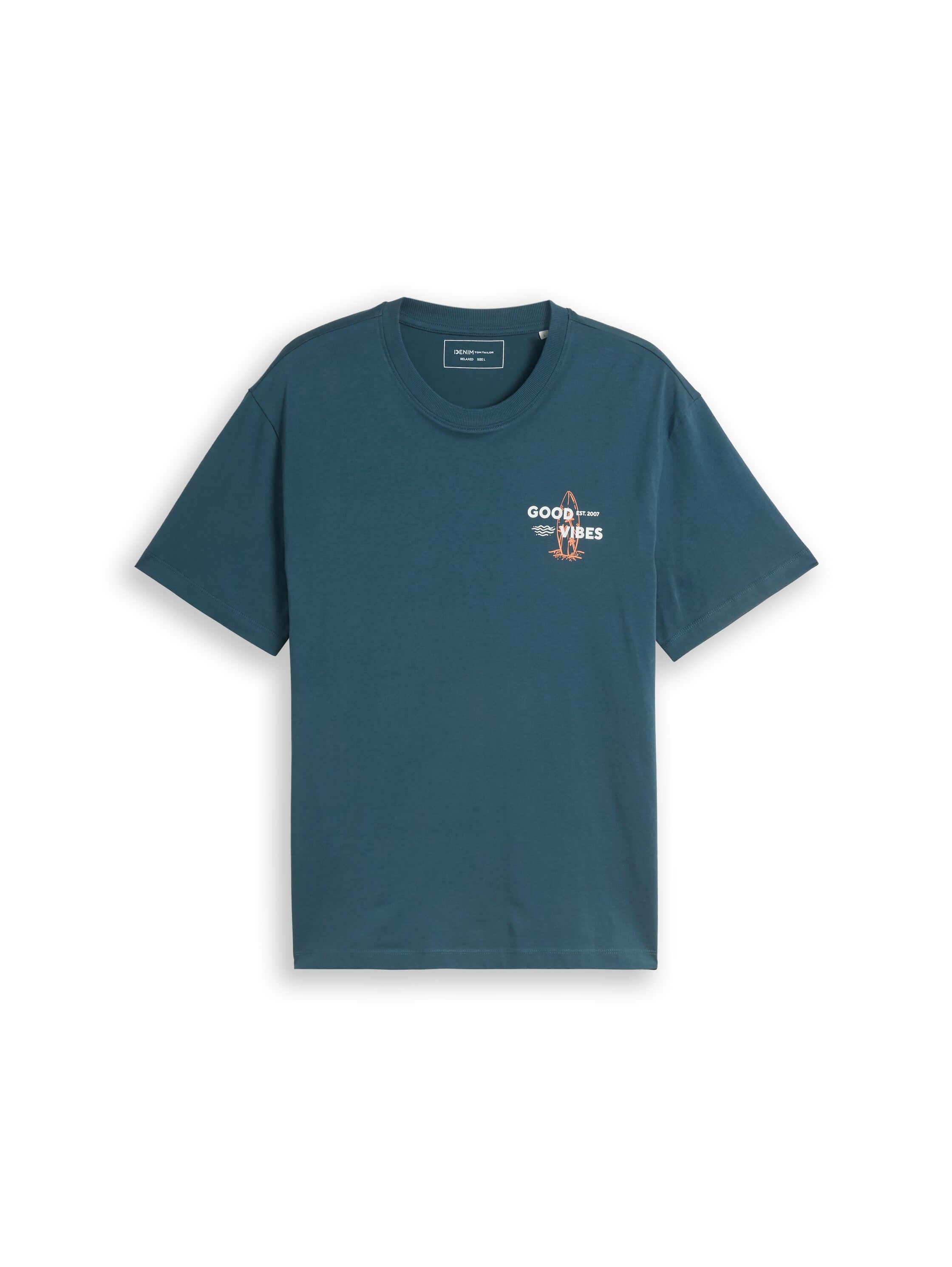 Tom Tailor denim Herren T-Shirts kurz Tide Petrol