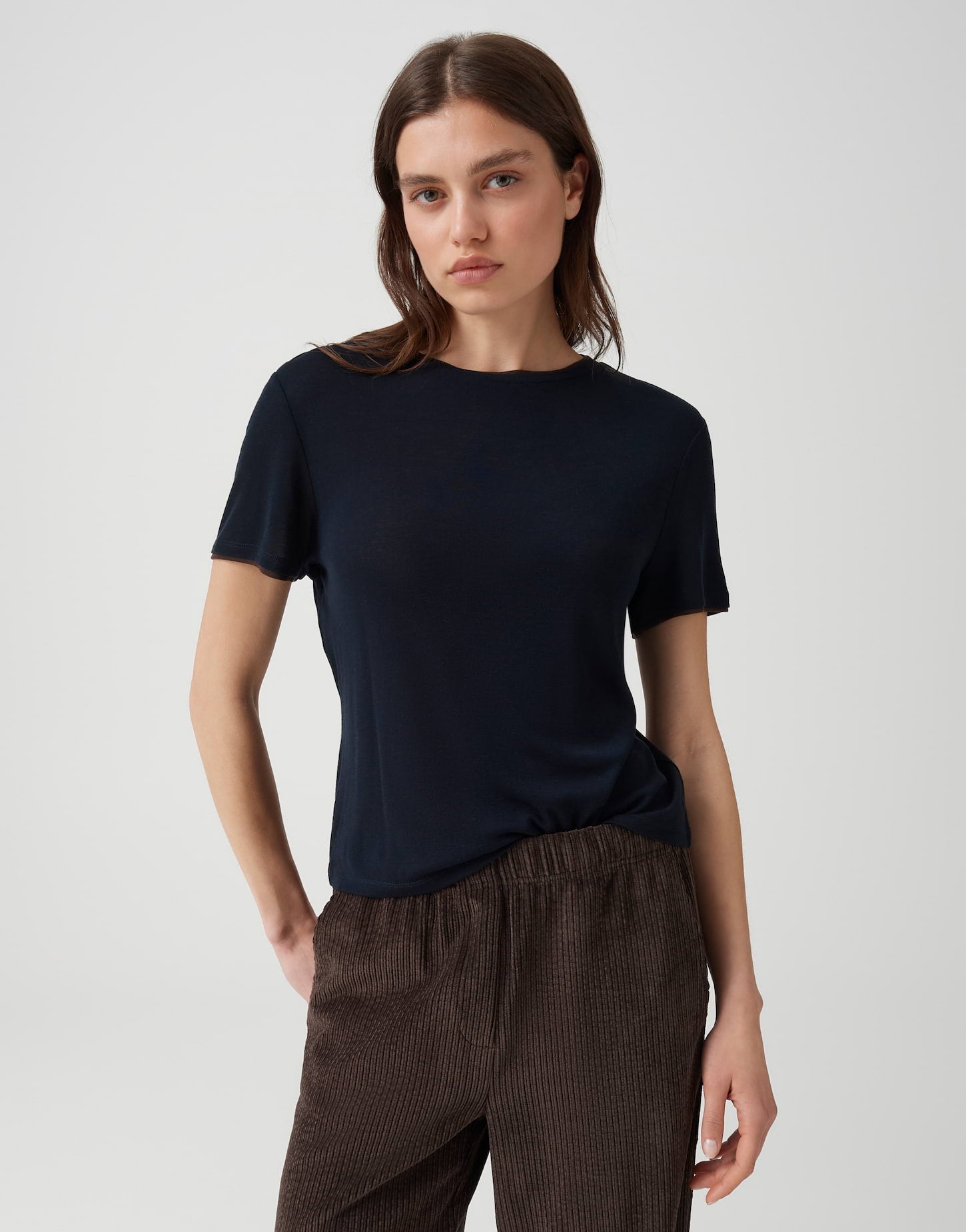 Opus Damen T-Shirts Coal Blue