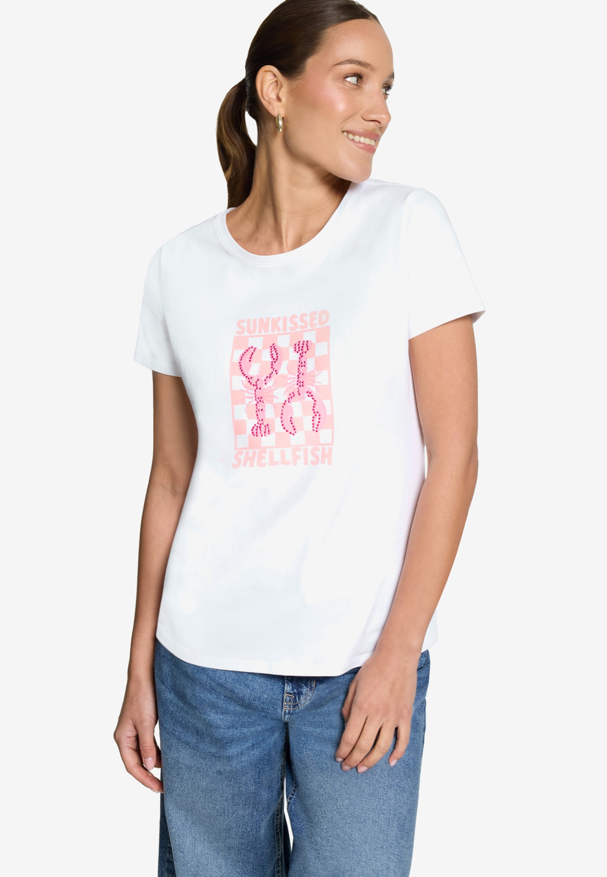 Zero Damen T-Shirts Patch White/Ros