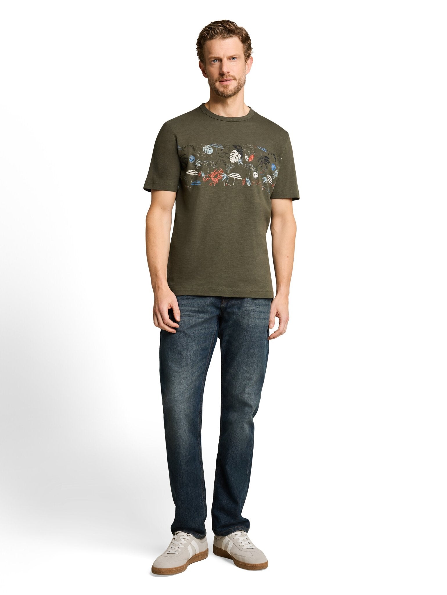 Tom Tailor Herren T-Shirts kurz Deep Leaf Green