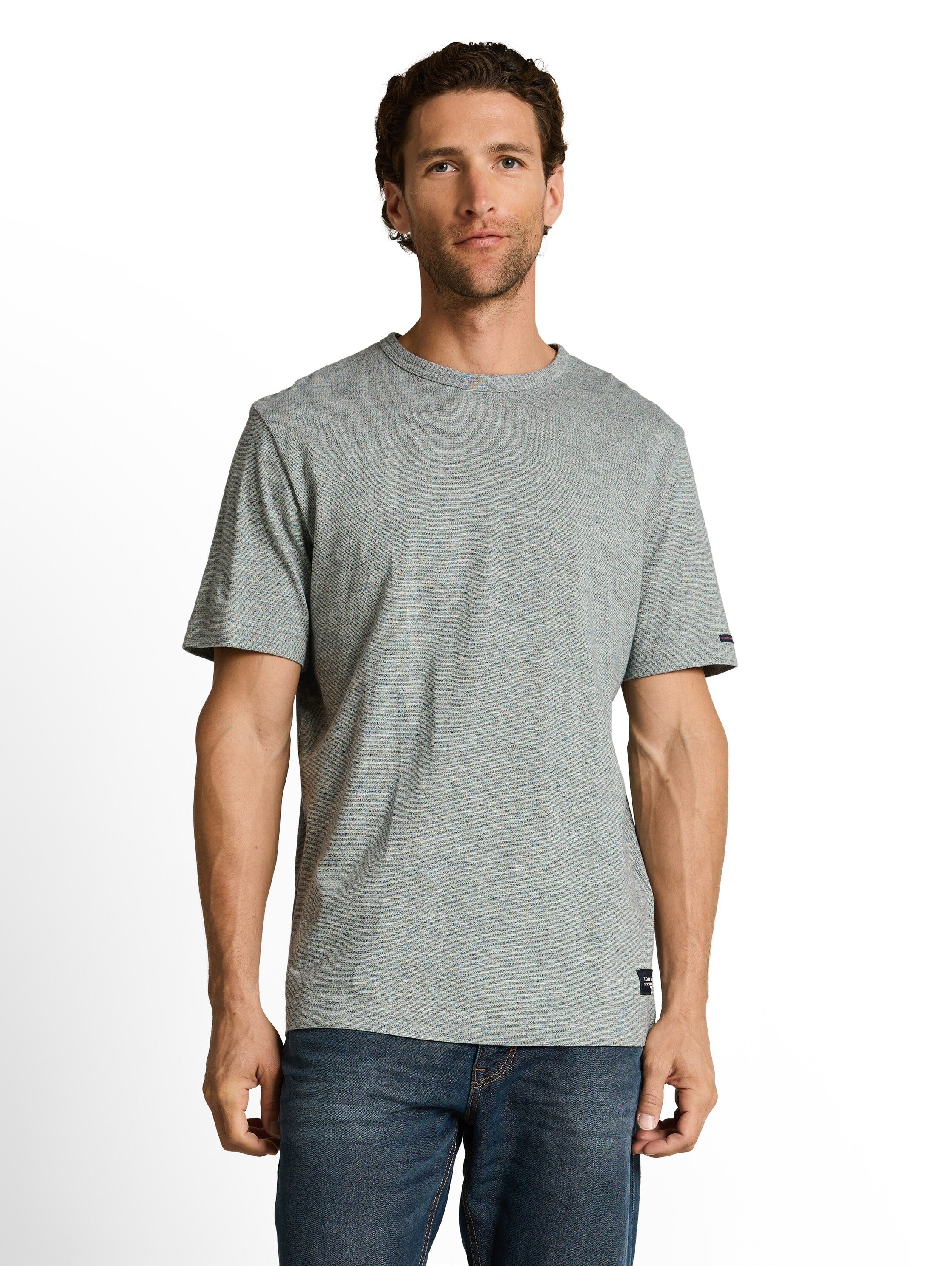 Tom Tailor Herren T-Shirts kurz Green Navy Inje