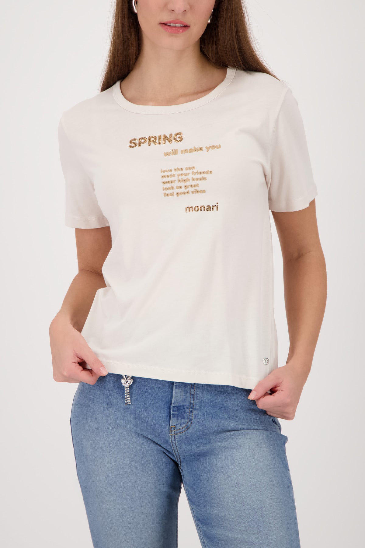 Monari Damen T-Shirts  Champagne B