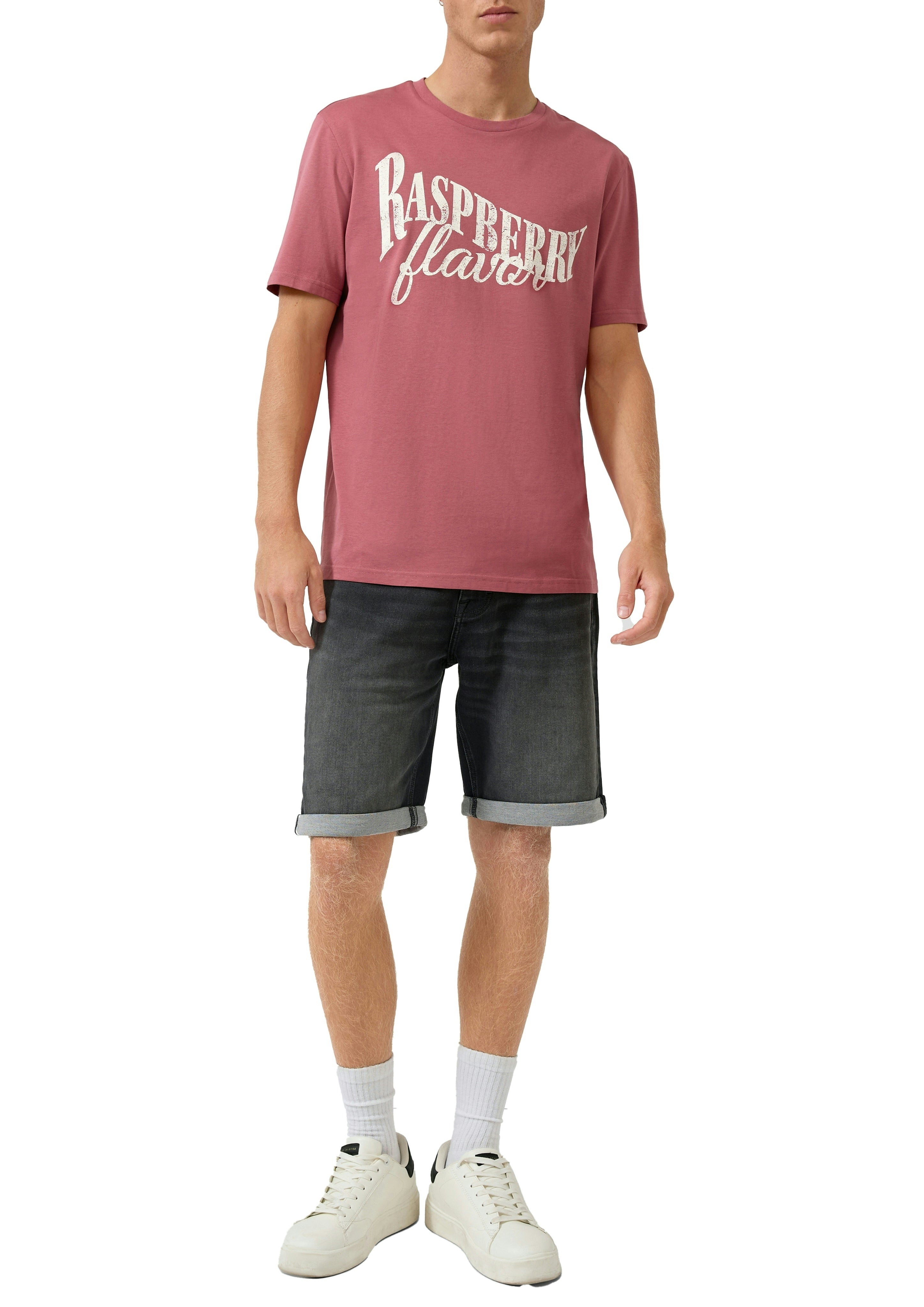 QS by S.Oliver Herren T-Shirts kurz Lilac/Pink