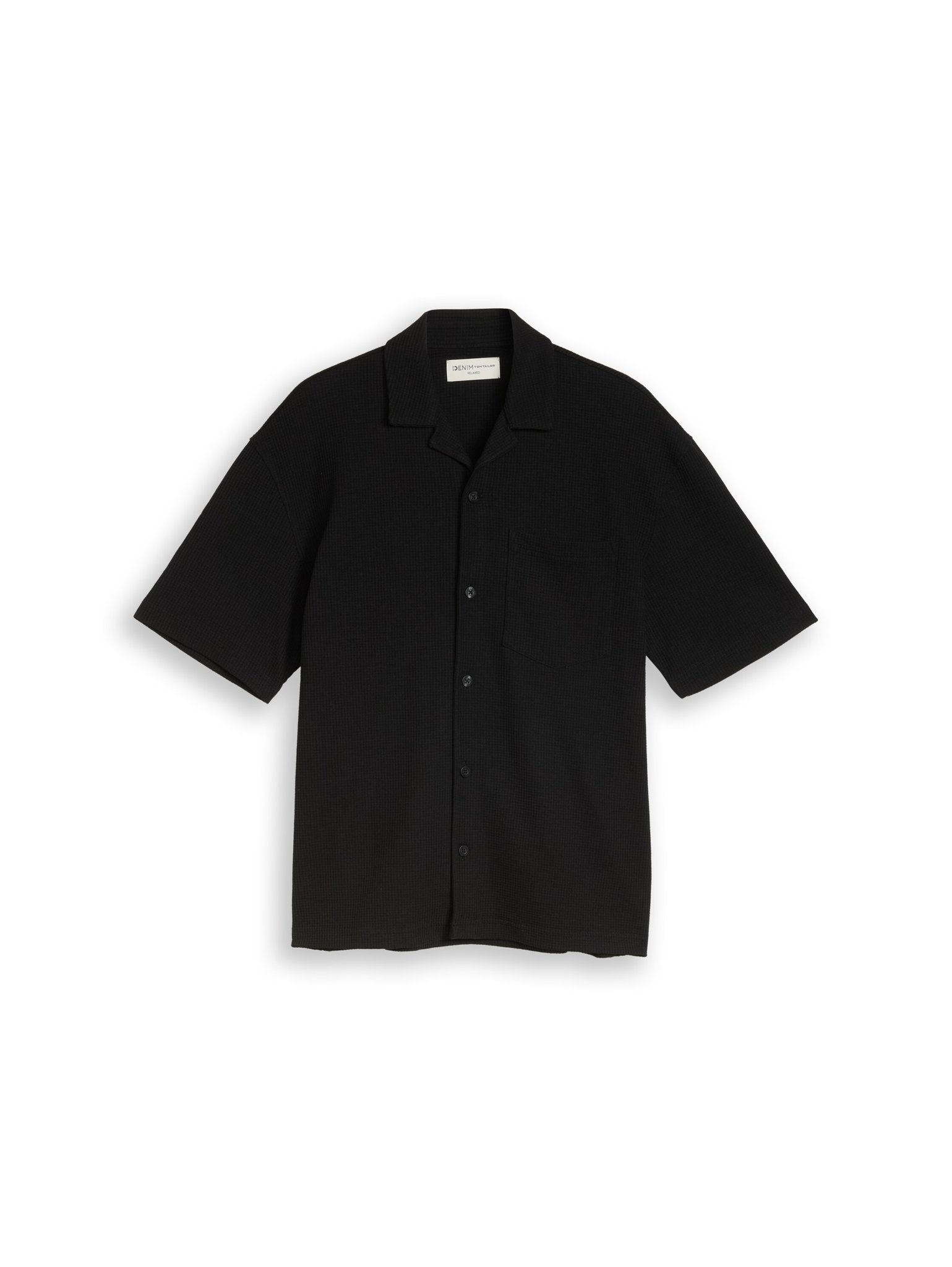 Tom Tailor denim Herren Hemden kurz Deep Black