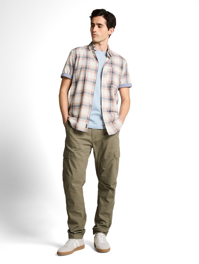 Tom Tailor Herren Hemden kurz White Multicolo