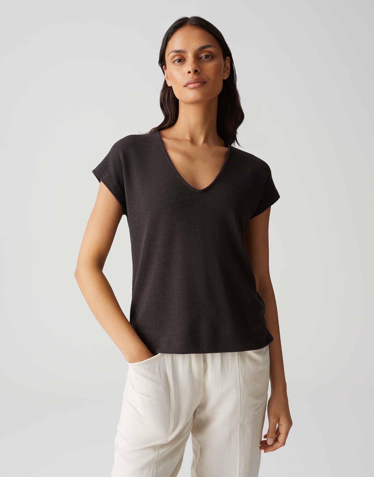 Opus Damen T-Shirts Midnight Brown