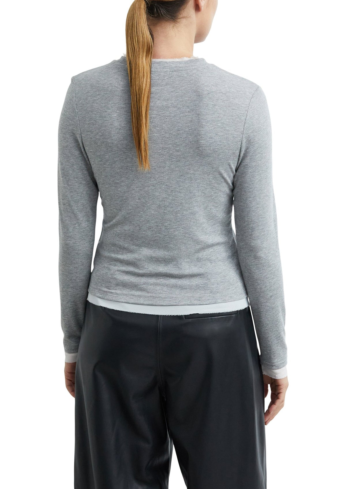 Comma Damen T-Shirts W Grey/Black